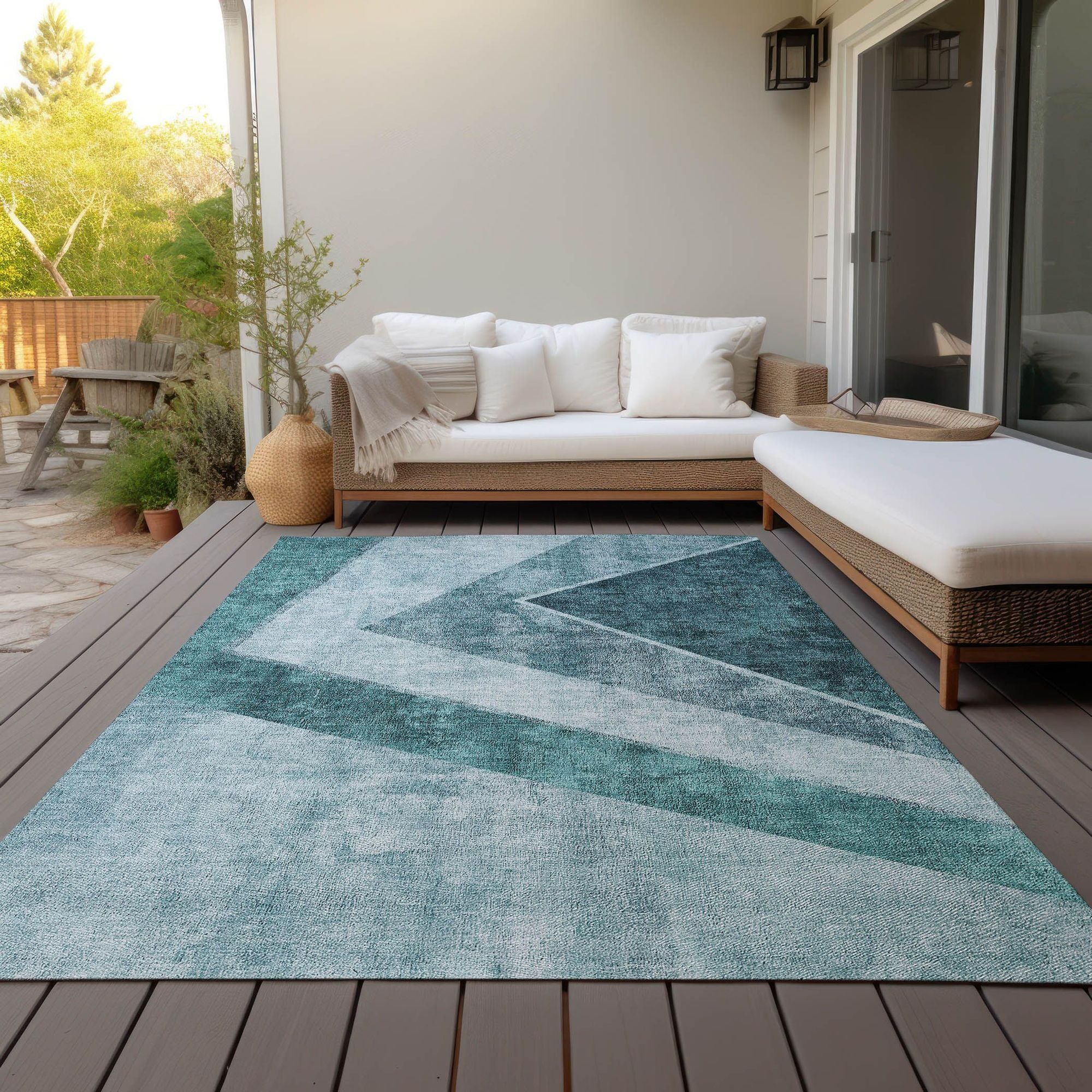 Machine Made ACN671 Teal  Rugs #color_teal 