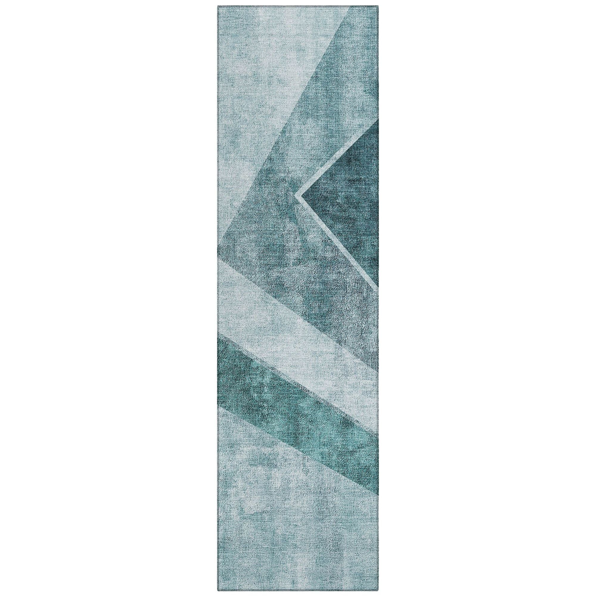 Machine Made ACN671 Teal  Rugs #color_teal 