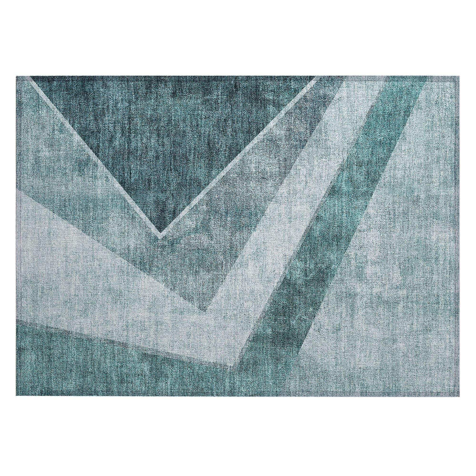 Machine Made ACN671 Teal  Rugs #color_teal 