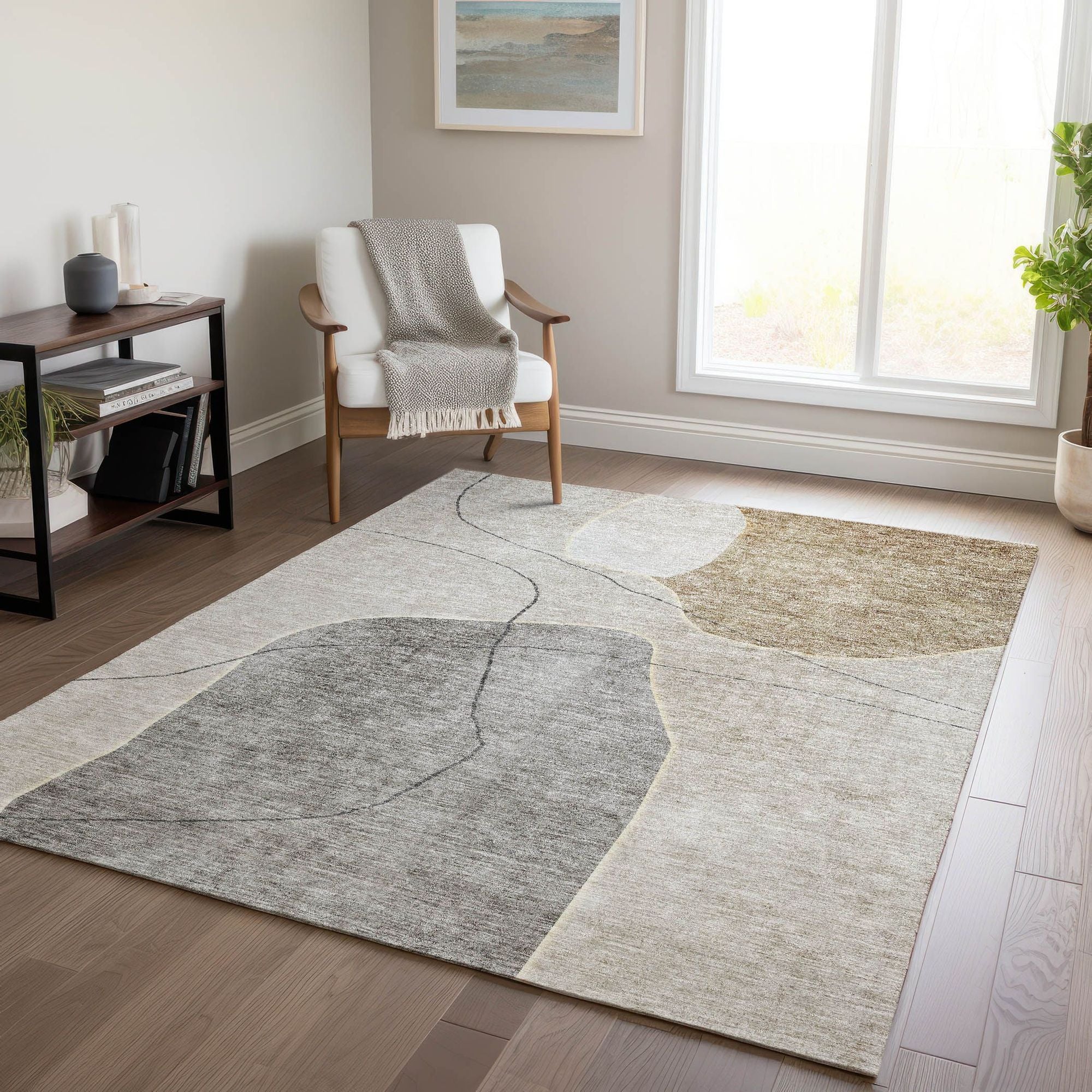 Machine Made ACN672 Beige Brown Rugs #color_beige brown