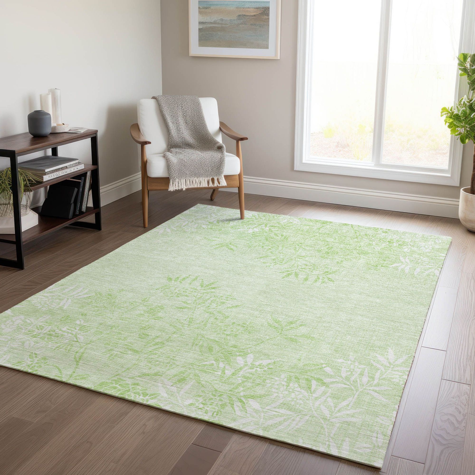 Machine Made ACN673 Mint Green Rugs #color_mint green