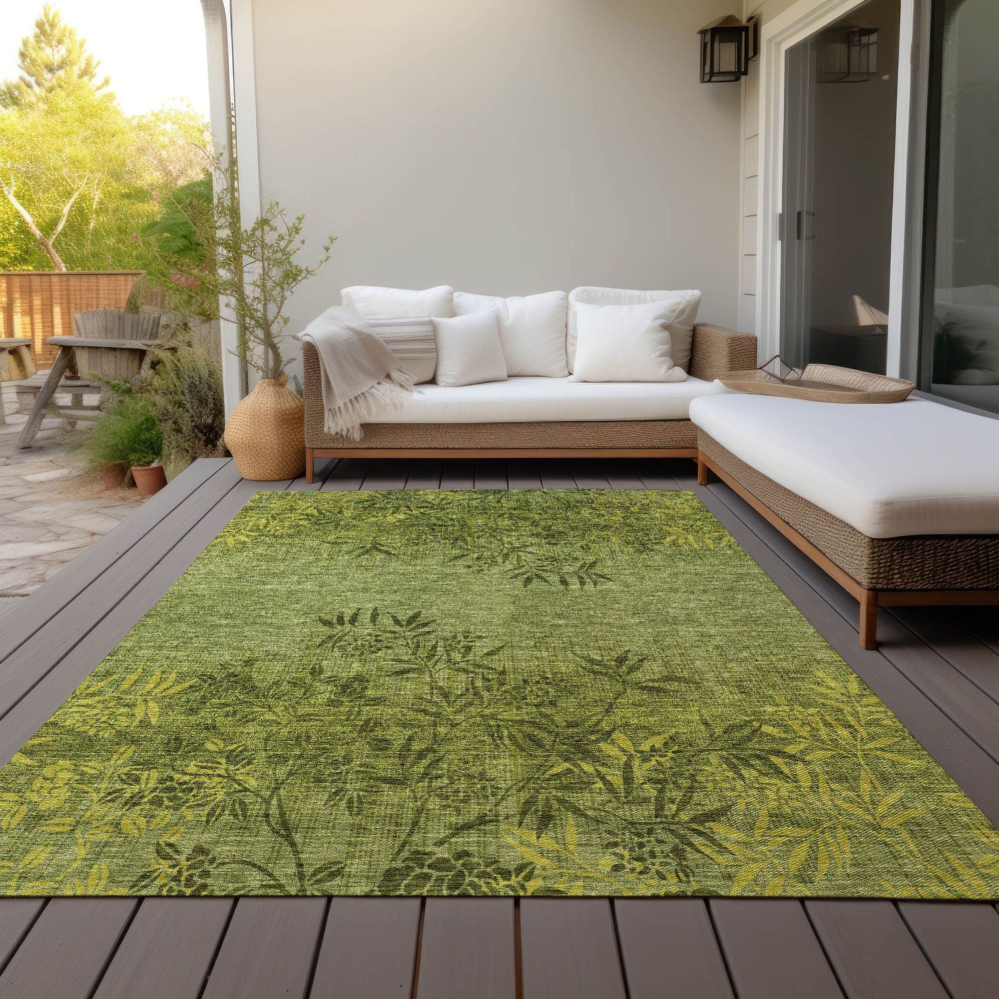 Machine Made ACN673 Olive Green Rugs #color_olive green