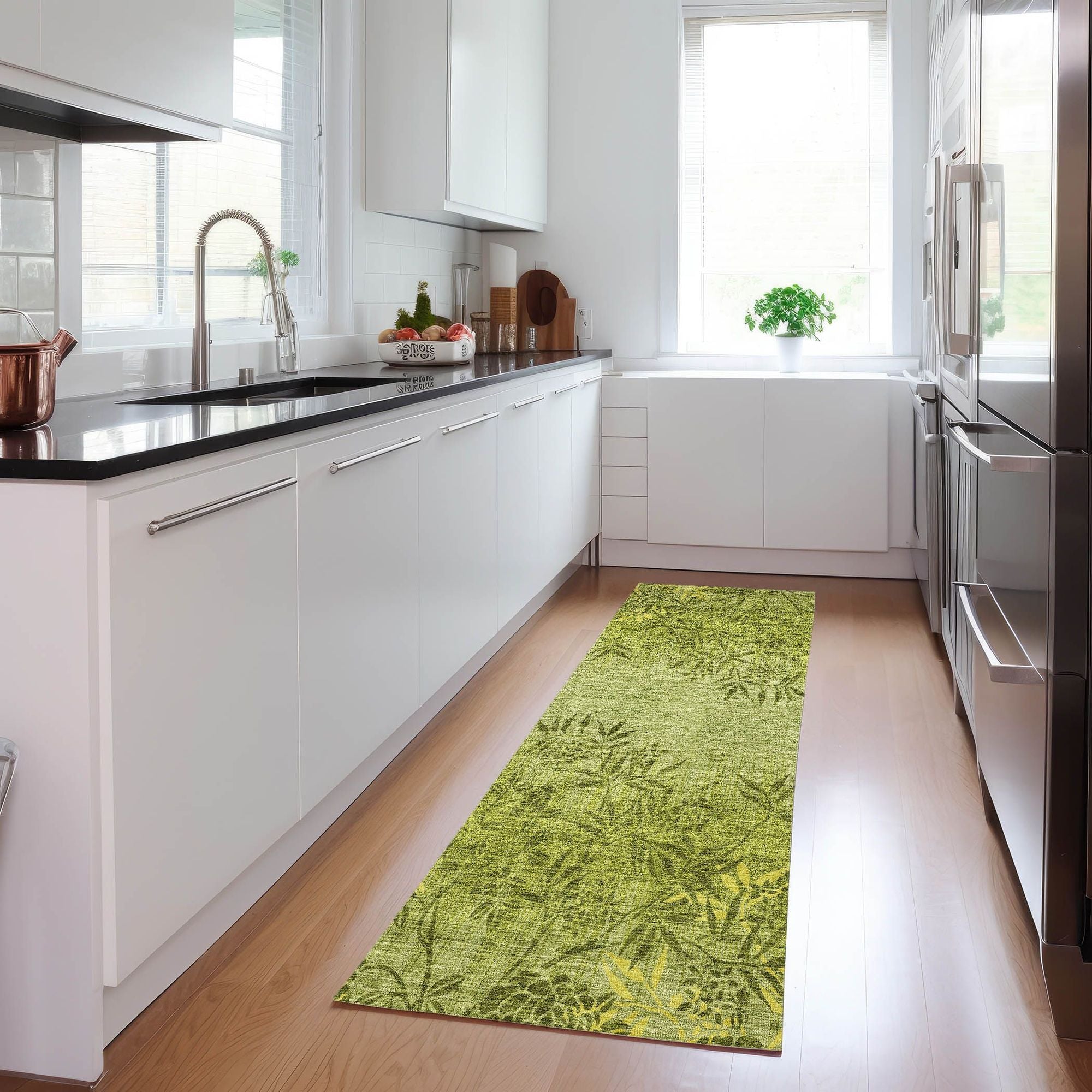 Machine Made ACN673 Olive Green Rugs #color_olive green