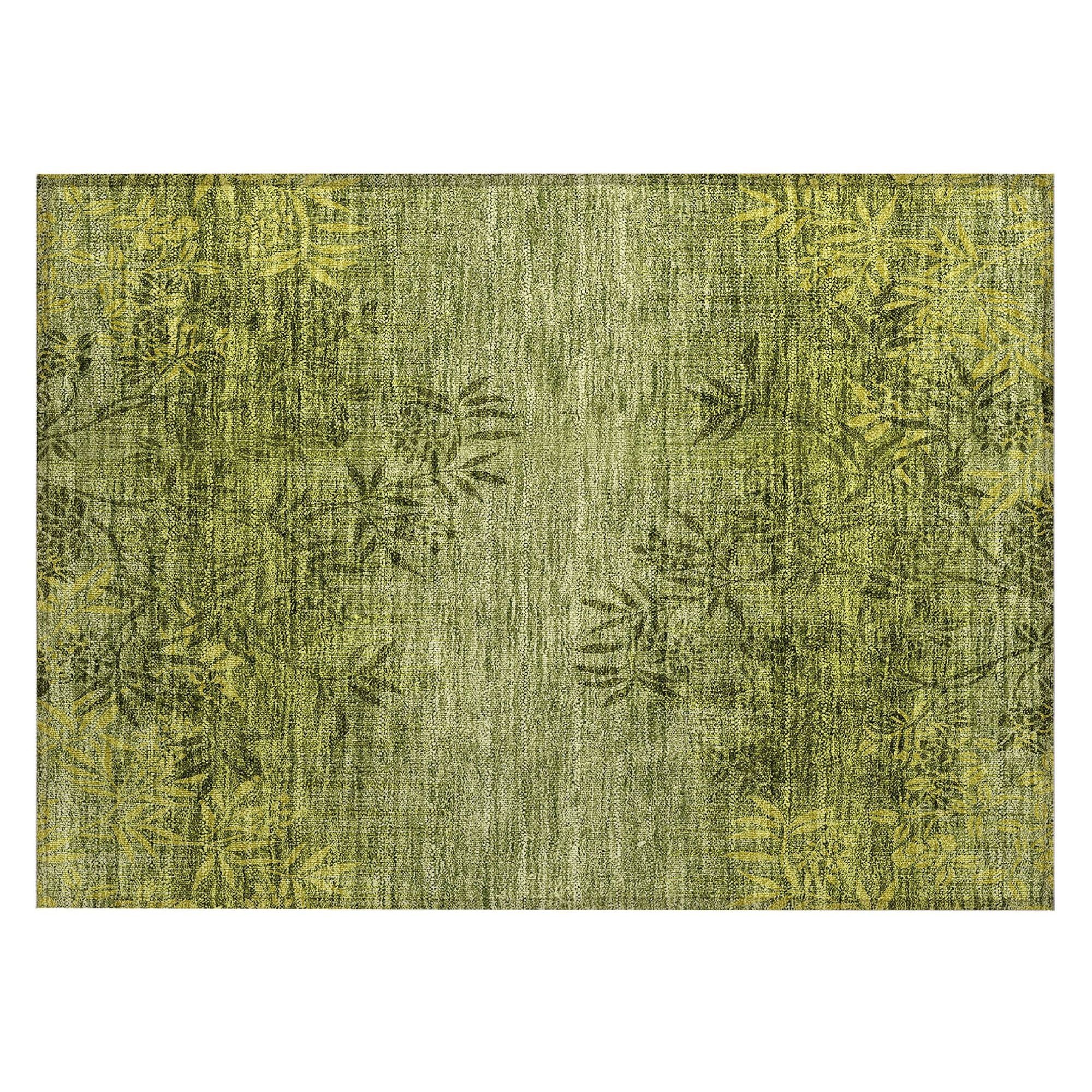 Machine Made ACN673 Olive Green Rugs #color_olive green