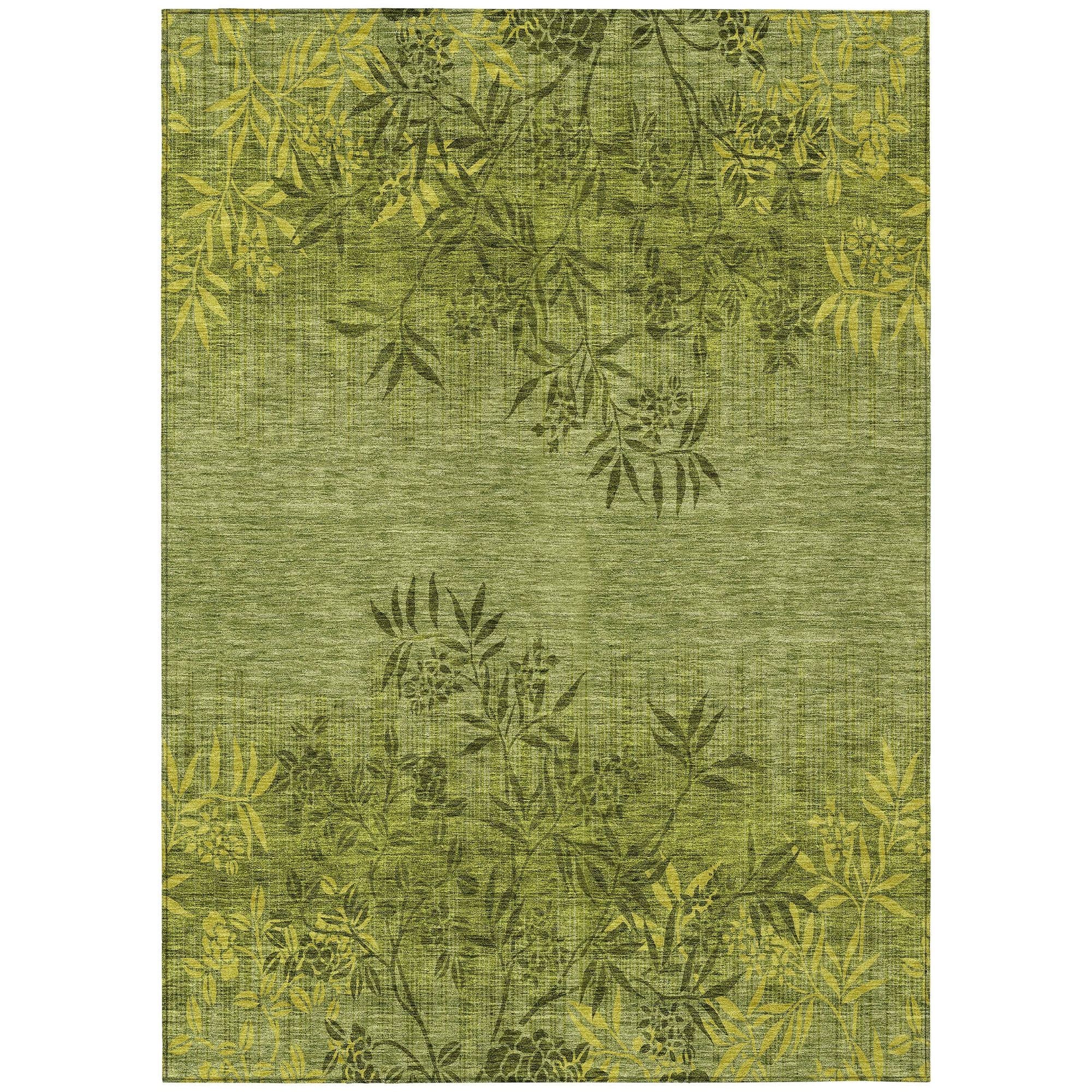 Machine Made ACN673 Olive Green Rugs #color_olive green