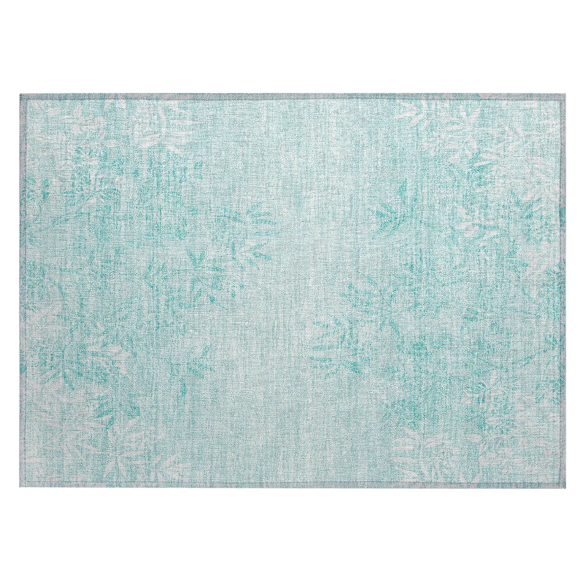 Machine Made ACN673 Teal  Rugs #color_teal 