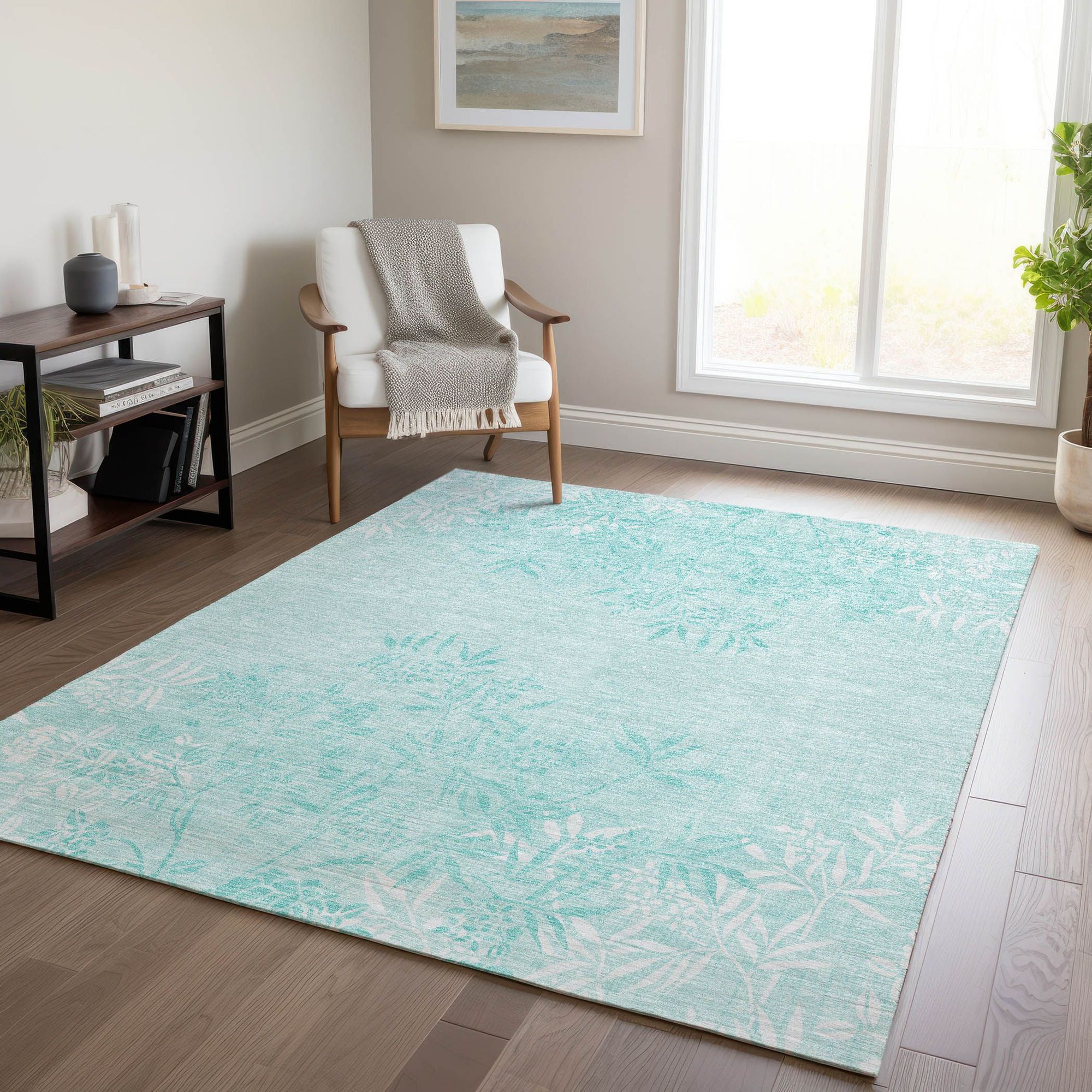 Machine Made ACN673 Teal  Rugs #color_teal 