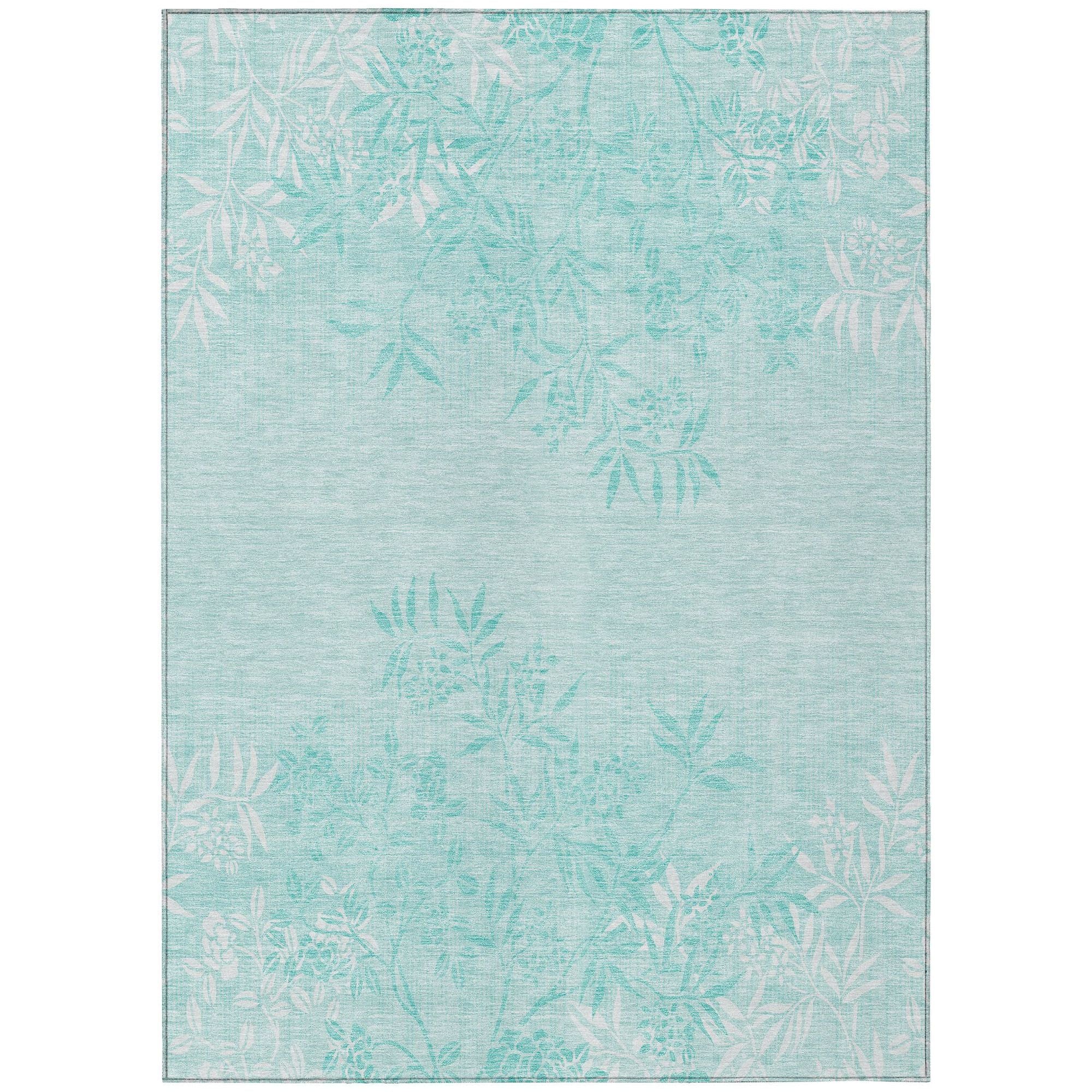 Machine Made ACN673 Teal  Rugs #color_teal 