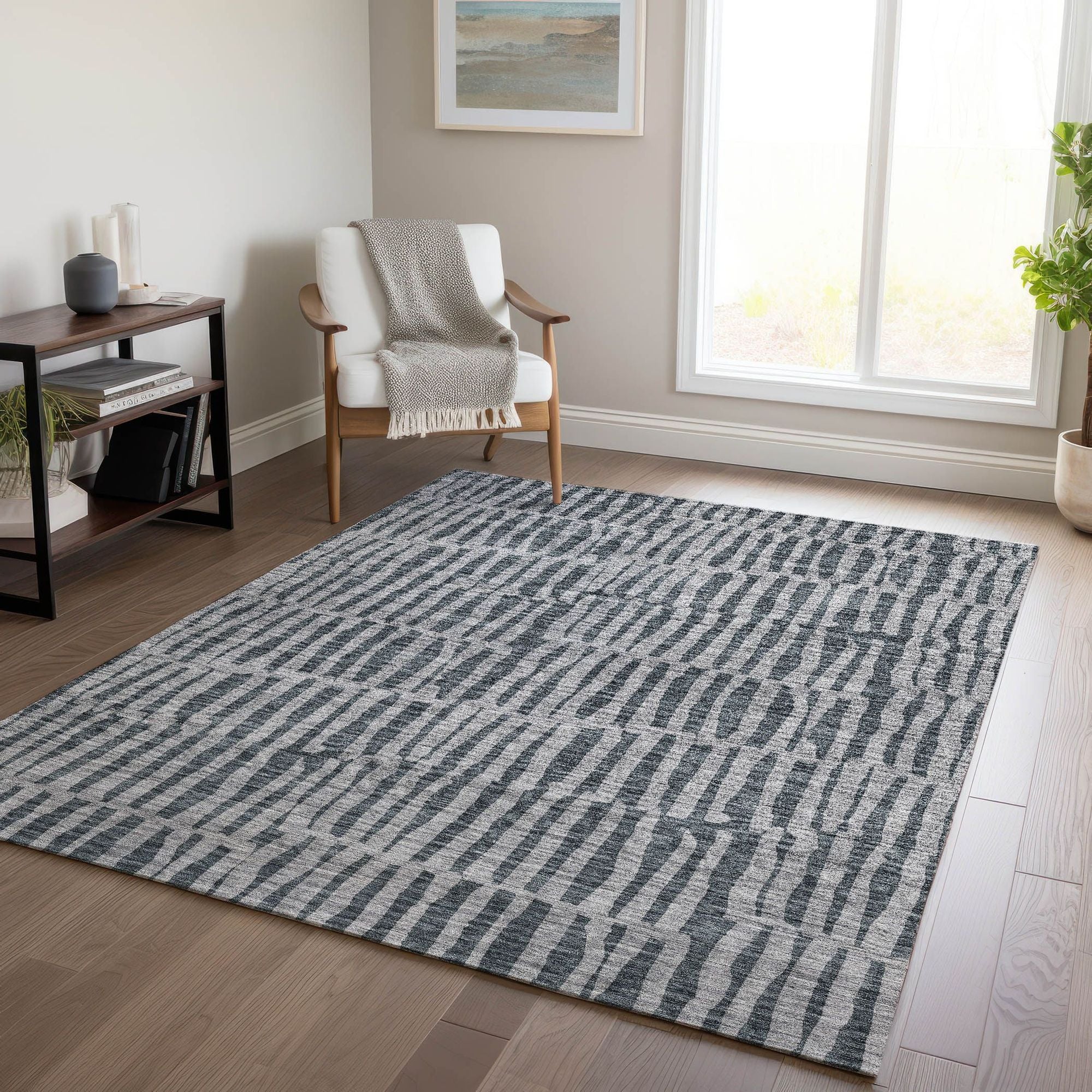 Machine Made ACN674 Charcoal Gray Rugs #color_charcoal gray