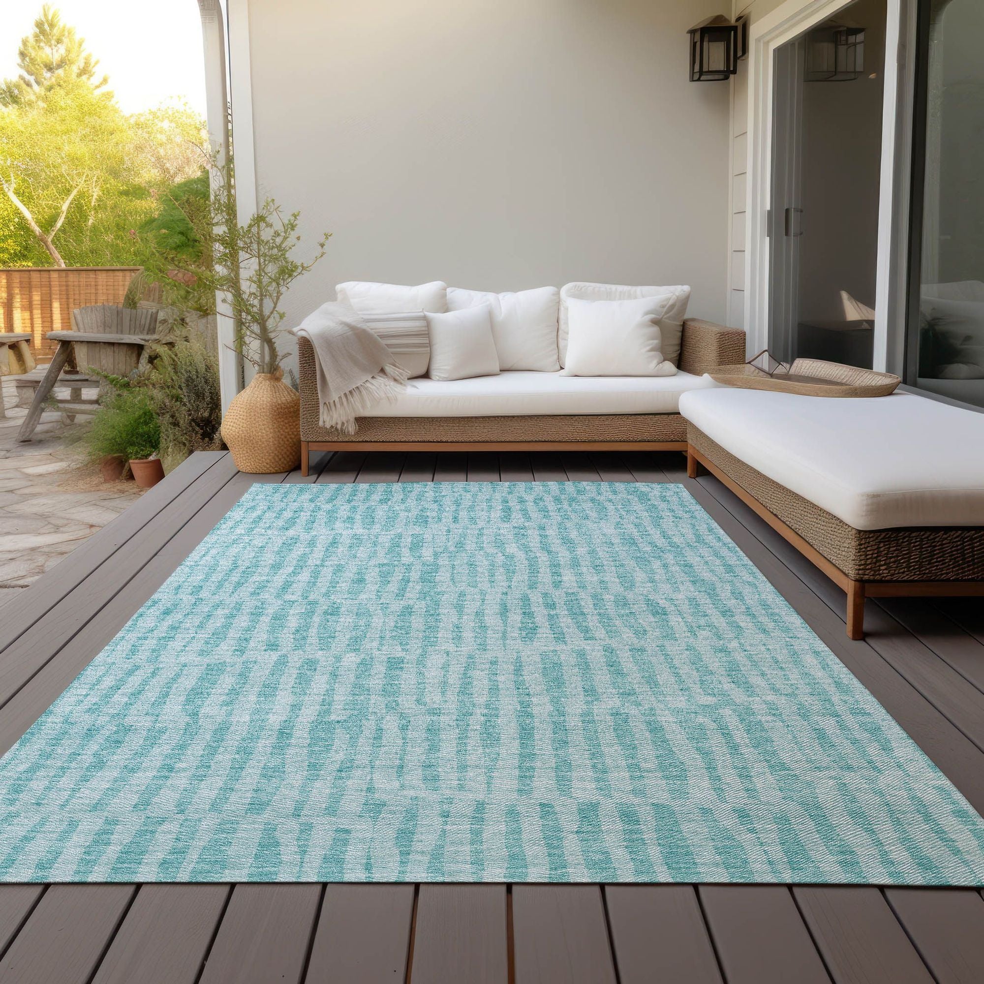 Machine Made ACN674 Teal  Rugs #color_teal 