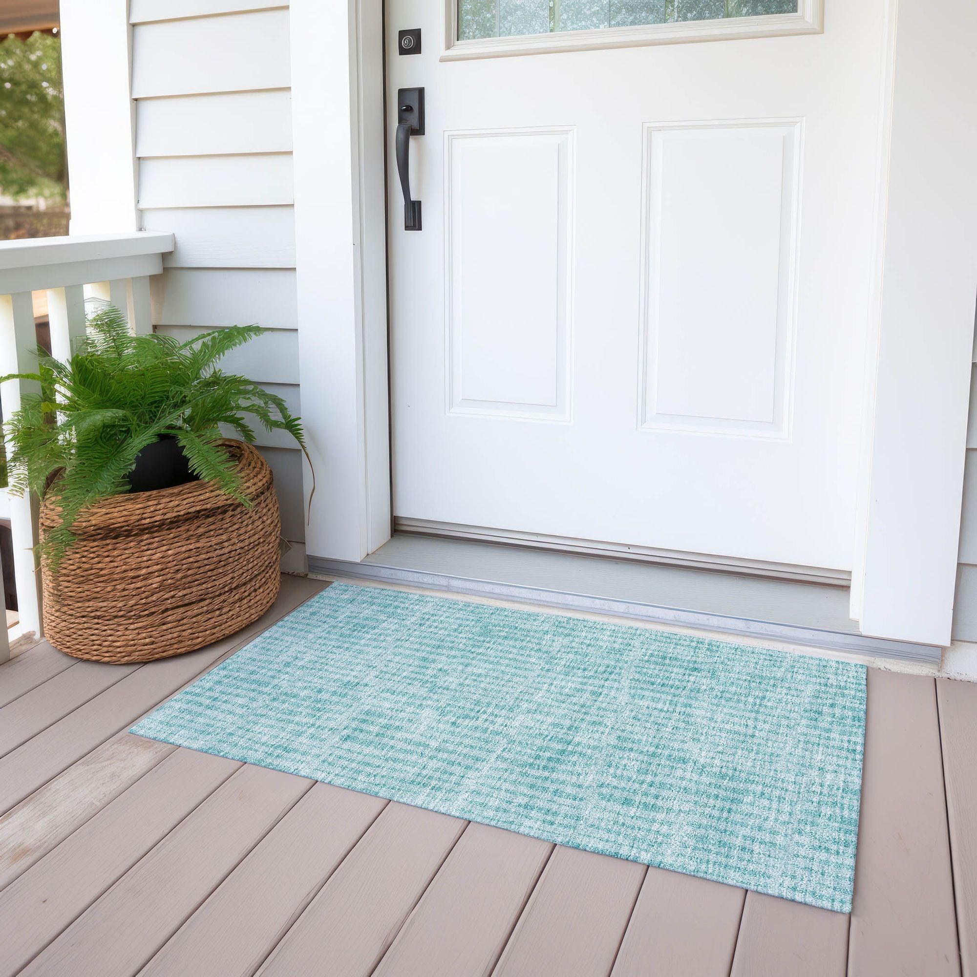 Machine Made ACN674 Teal  Rugs #color_teal 