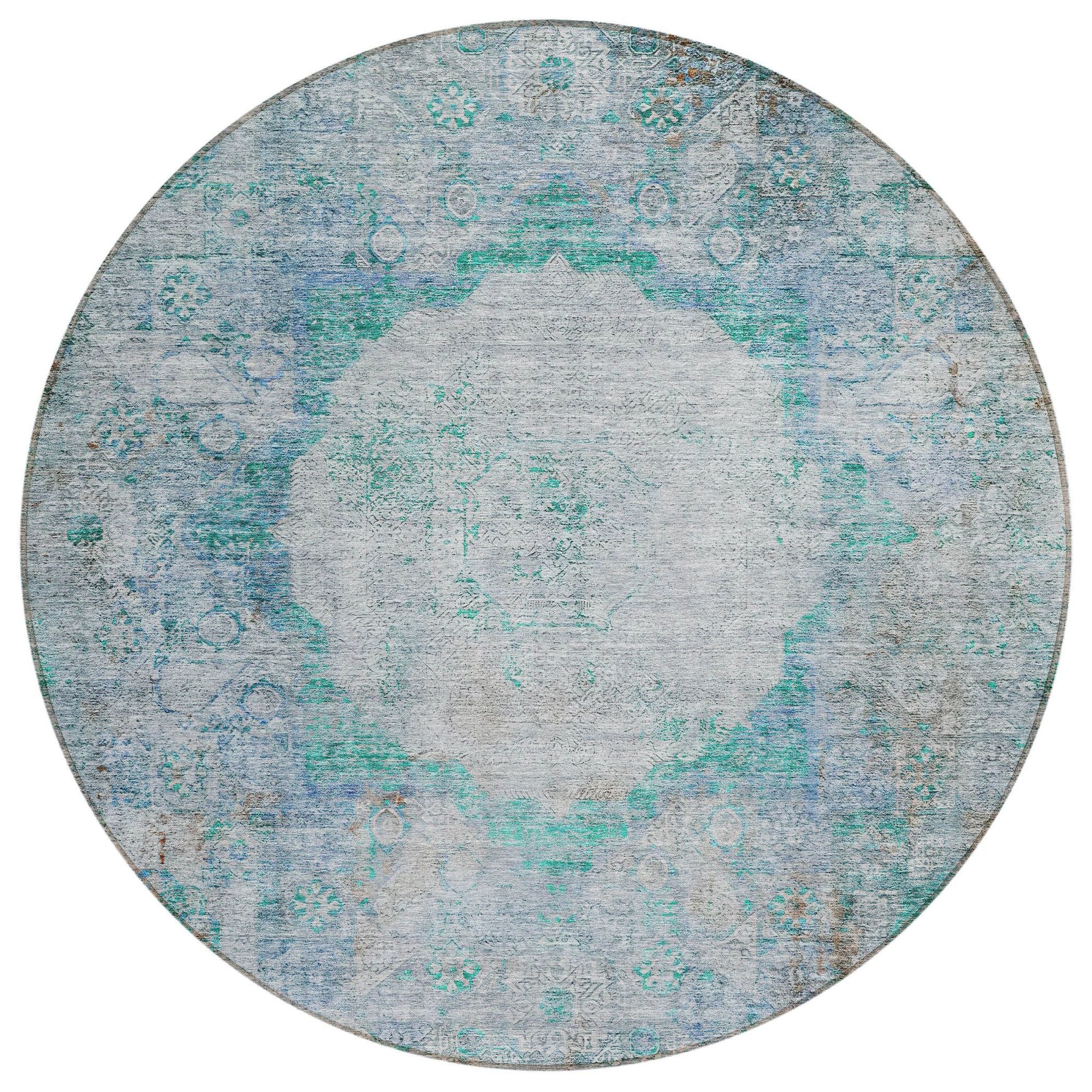 Machine Made ACN675 Teal  Rugs #color_teal 