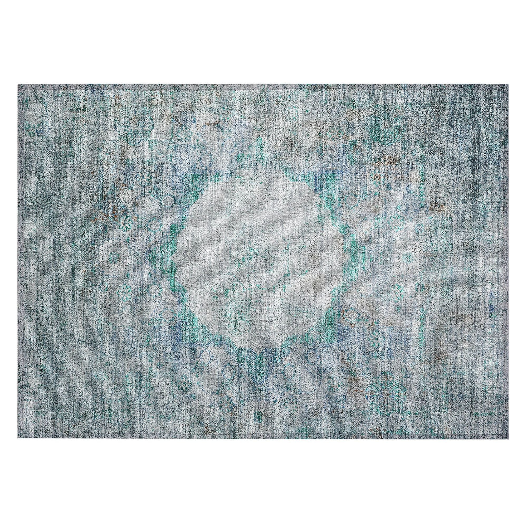 Machine Made ACN675 Teal  Rugs #color_teal 