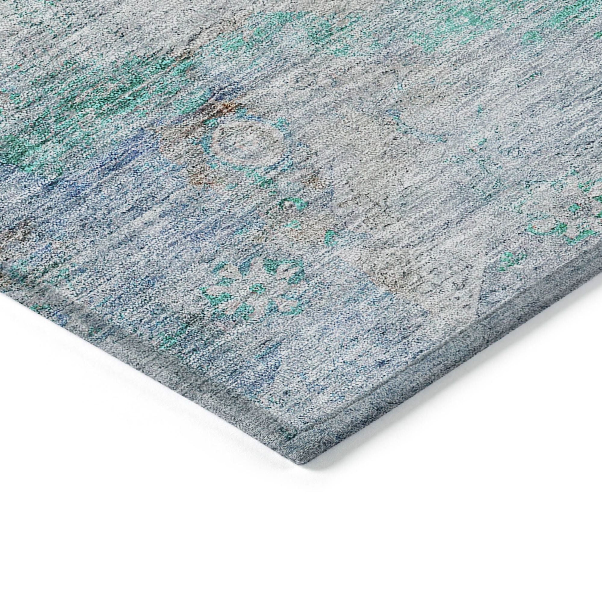 Machine Made ACN675 Teal  Rugs #color_teal 