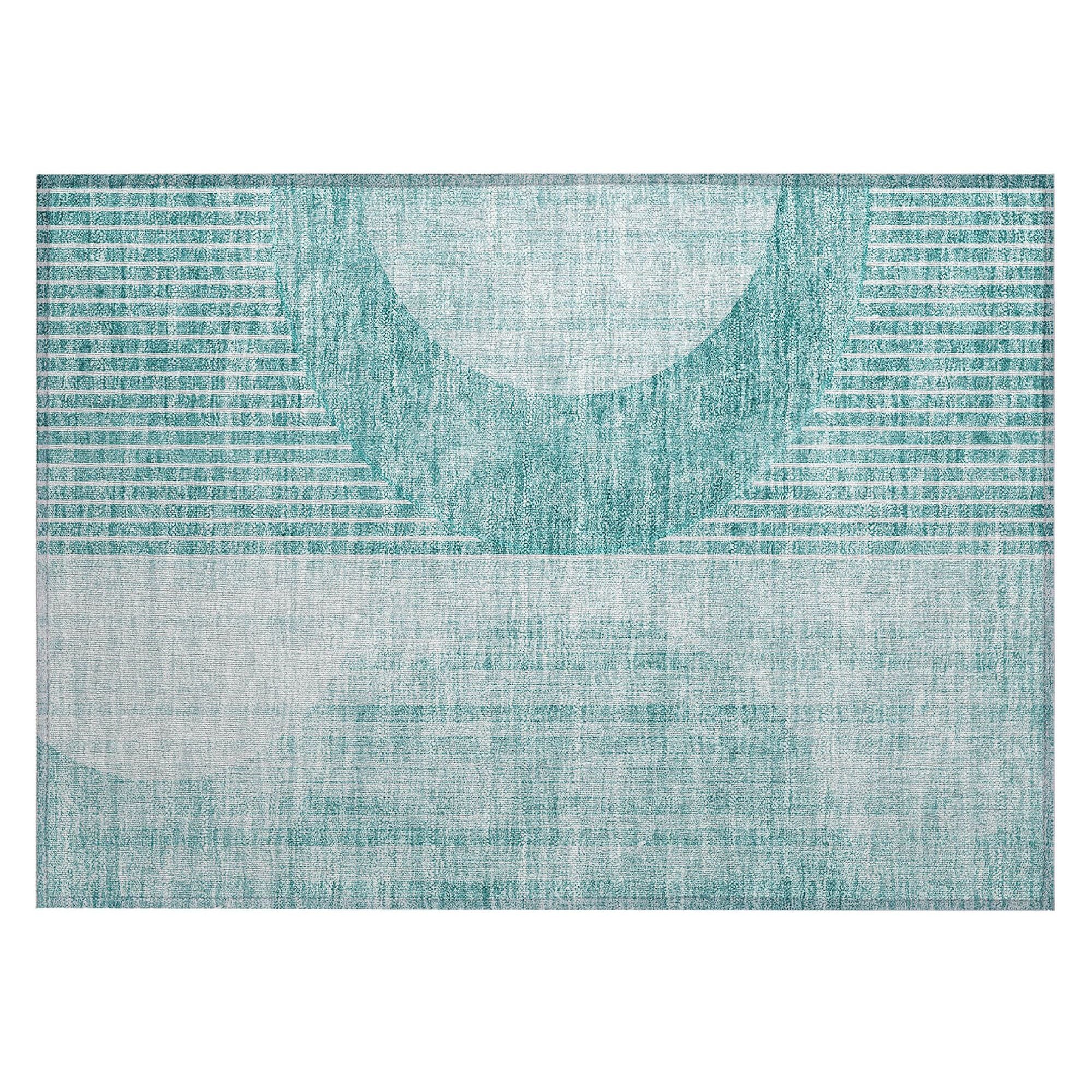 Machine Made ACN676 Teal  Rugs #color_teal 