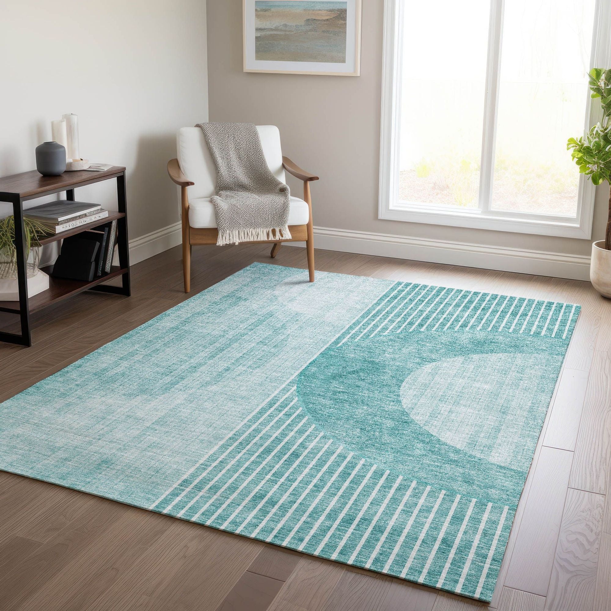 Machine Made ACN676 Teal  Rugs #color_teal 