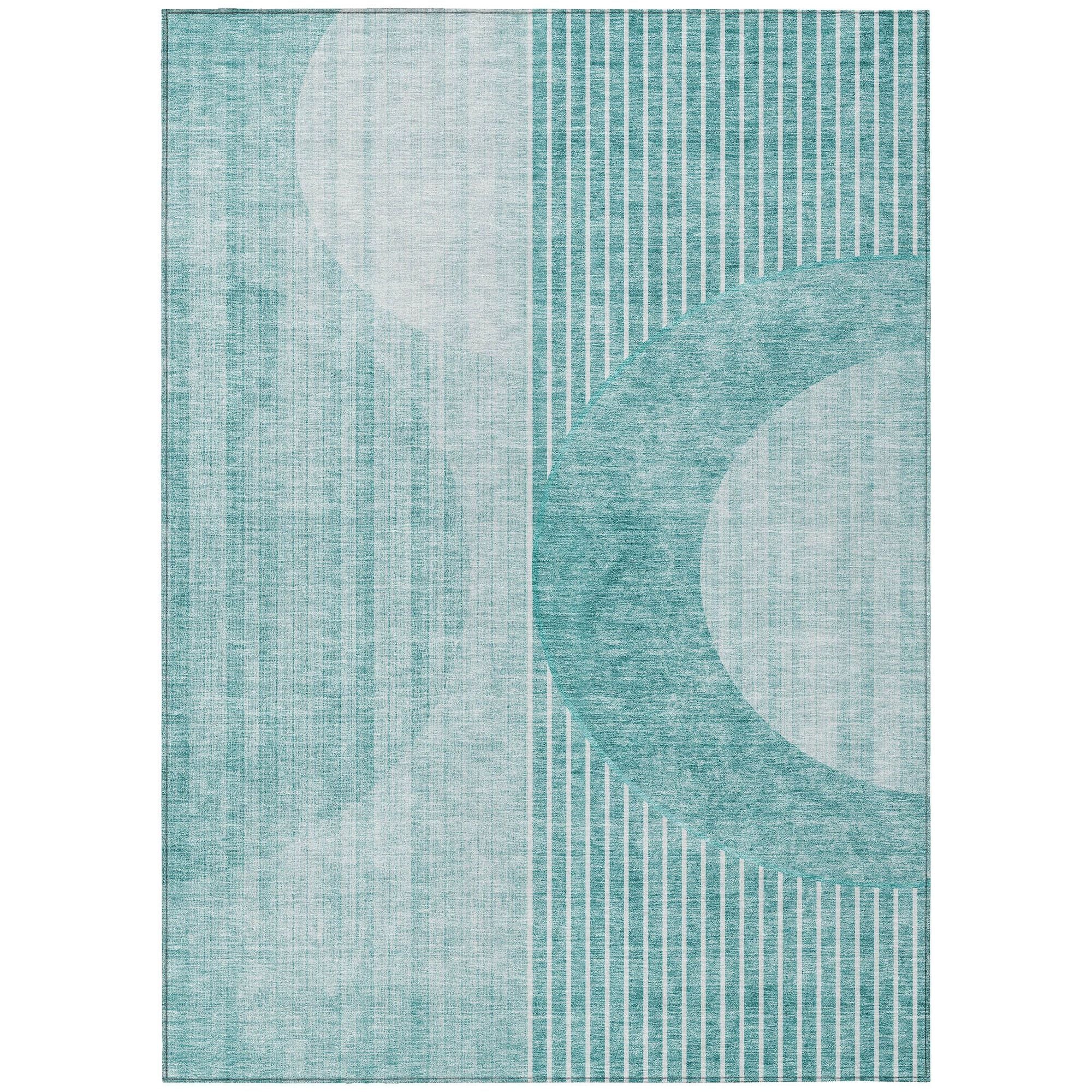 Machine Made ACN676 Teal  Rugs #color_teal 