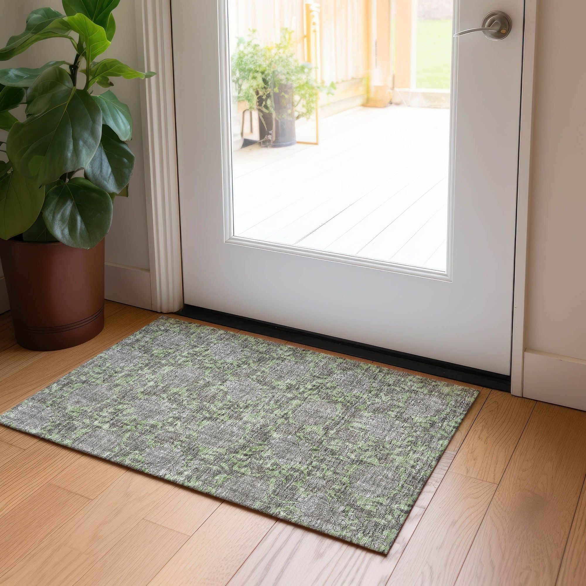 Machine Made ACN677 Aloe Green Rugs #color_aloe green