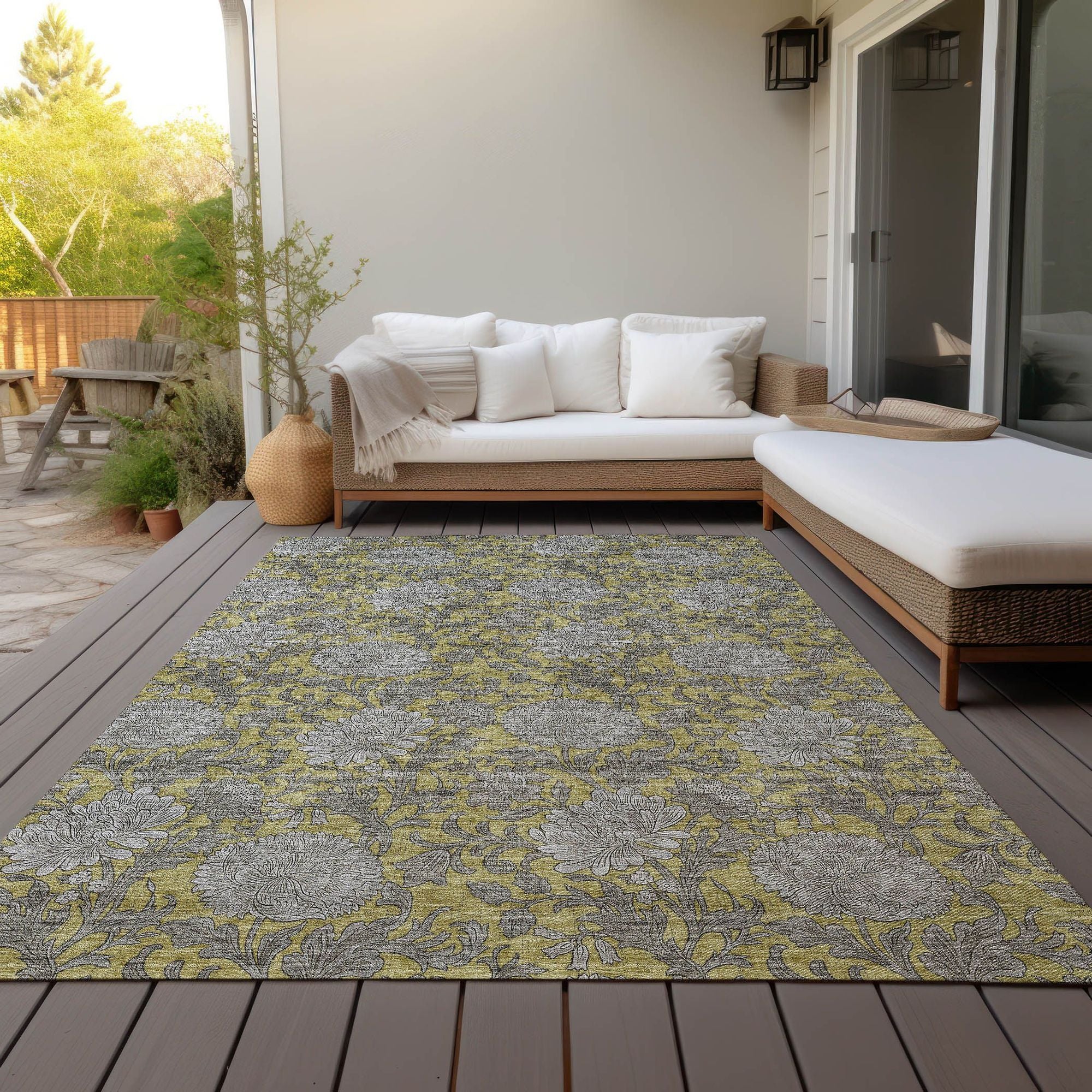 Machine Made ACN677 Gold  Rugs #color_gold 