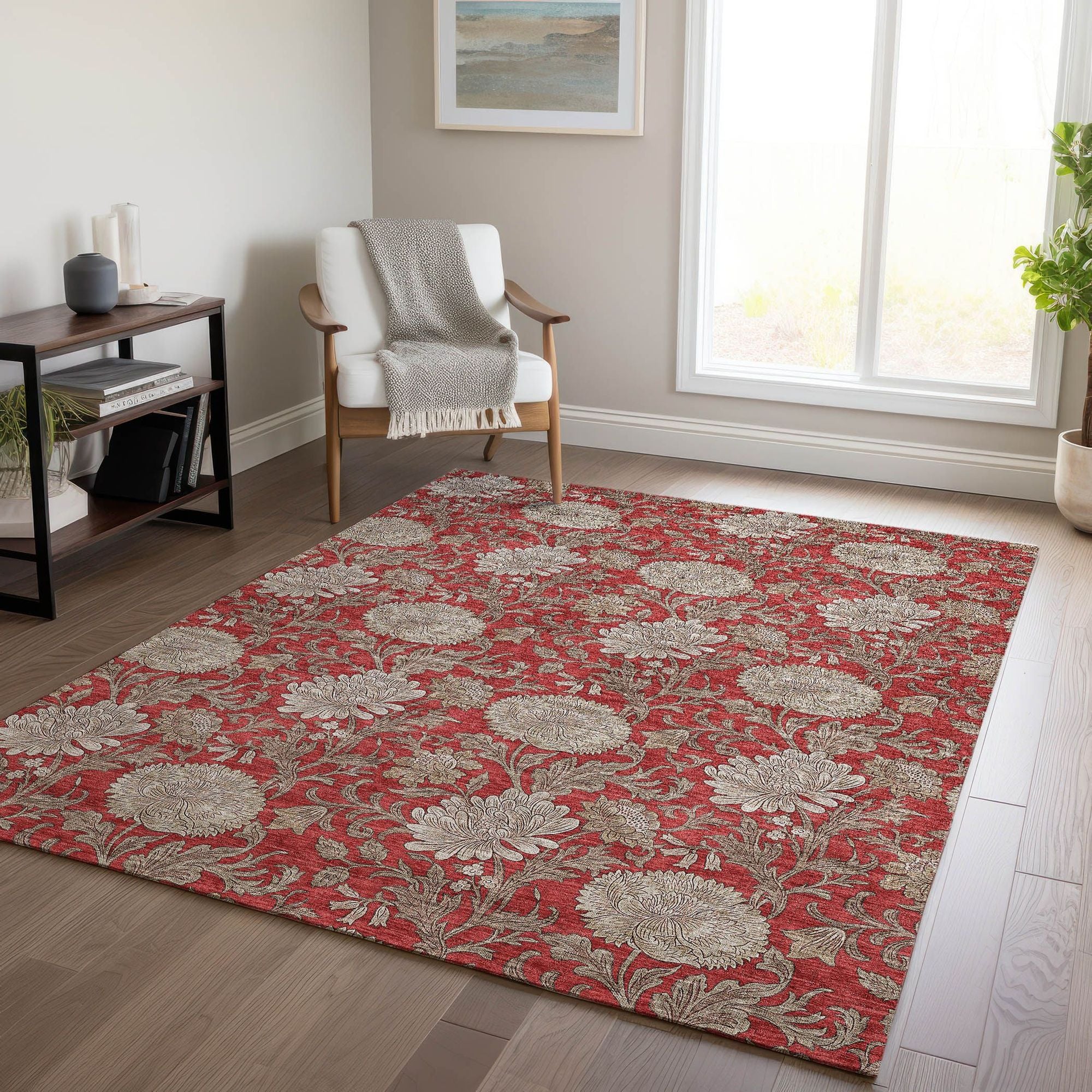 Machine Made ACN677 Red  Rugs #color_red 