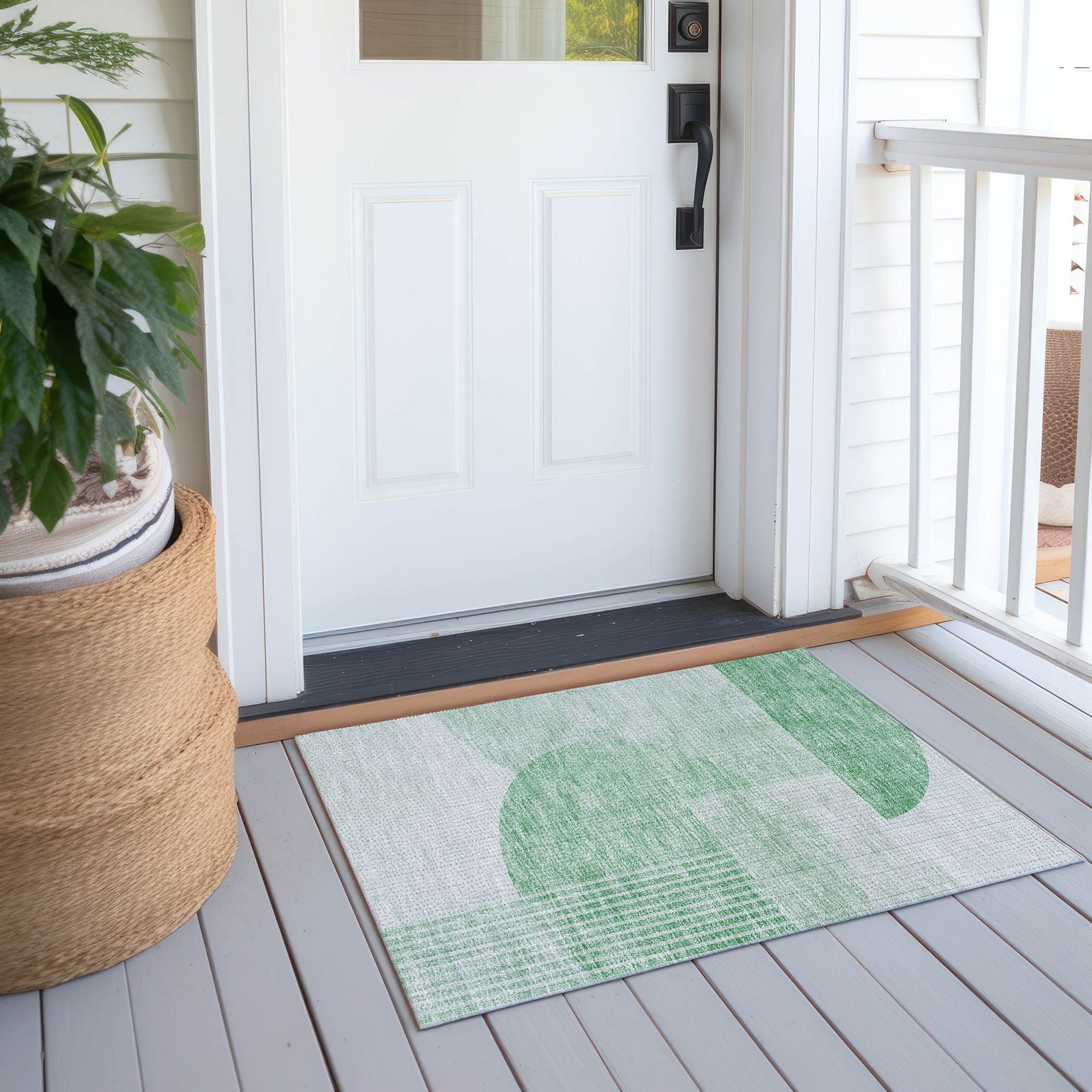 Machine Made ACN678 Green  Rugs #color_green 