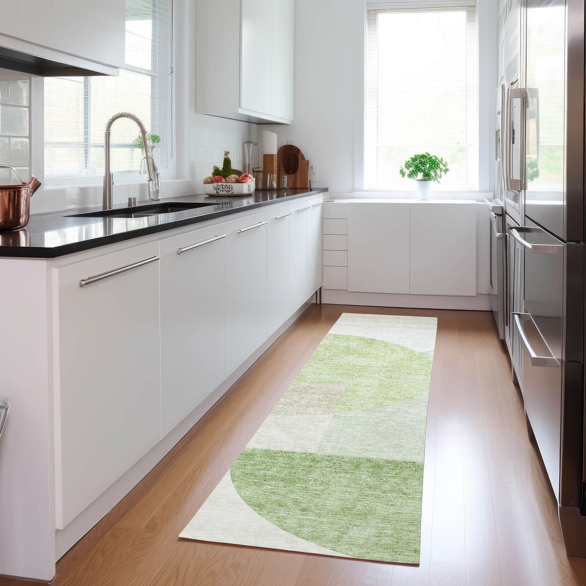 Machine Made ACN678 Olive Green Rugs #color_olive green