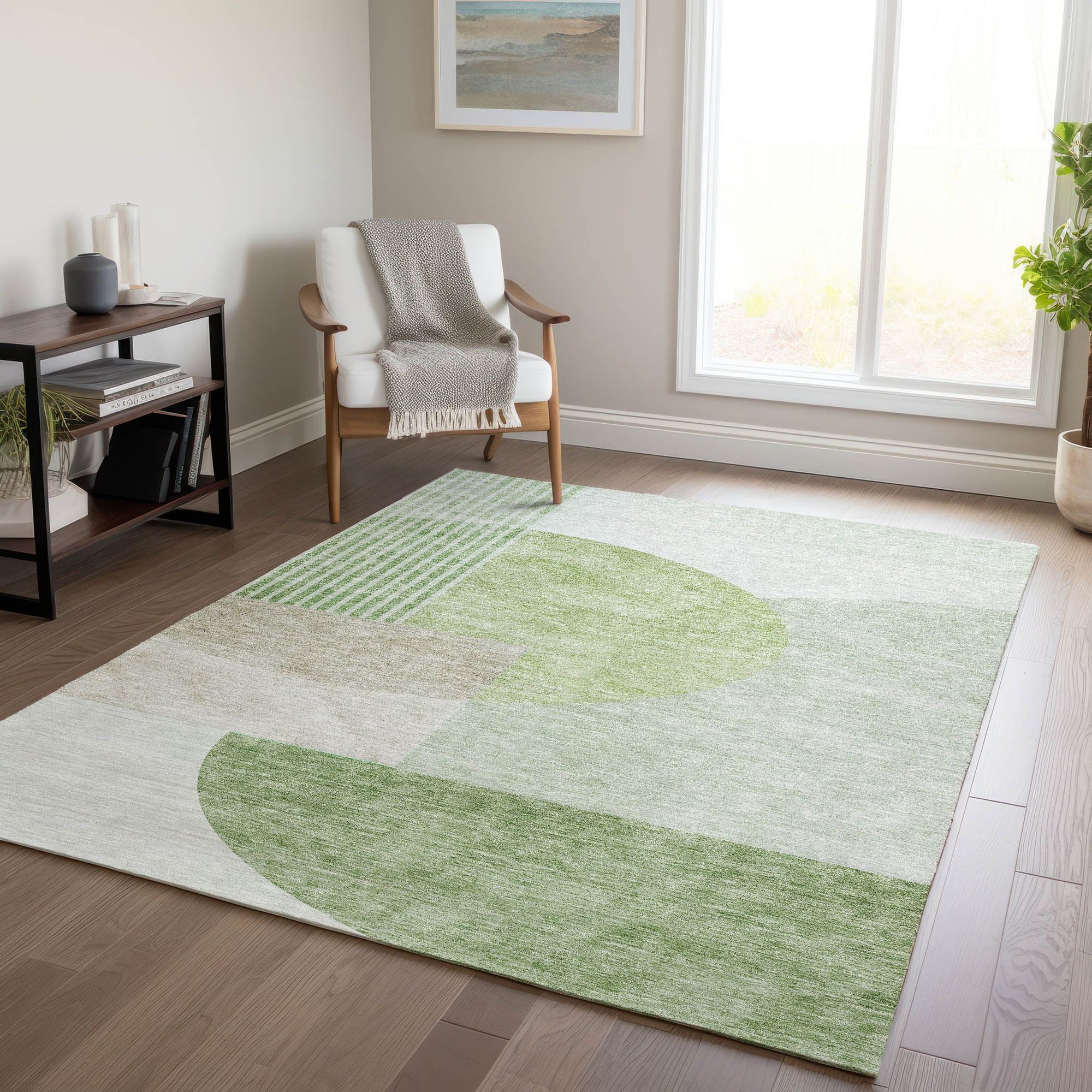 Machine Made ACN678 Olive Green Rugs #color_olive green