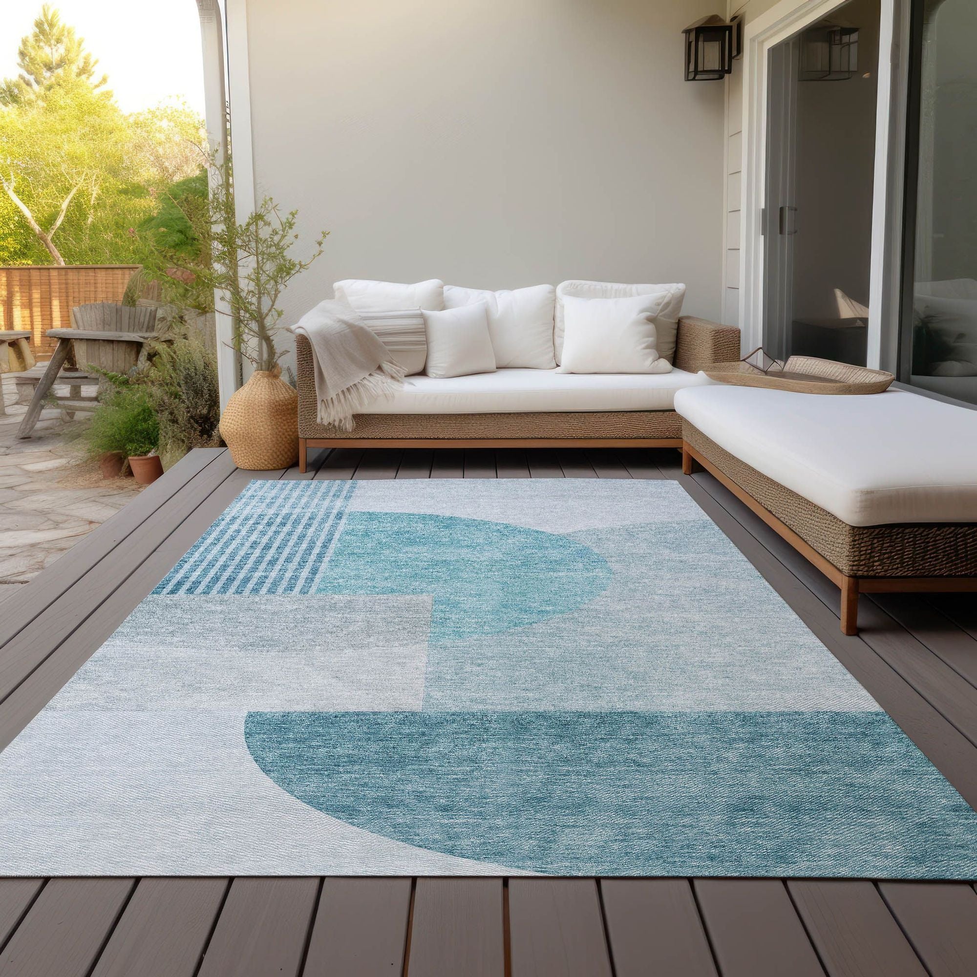 Machine Made ACN678 Teal  Rugs #color_teal 