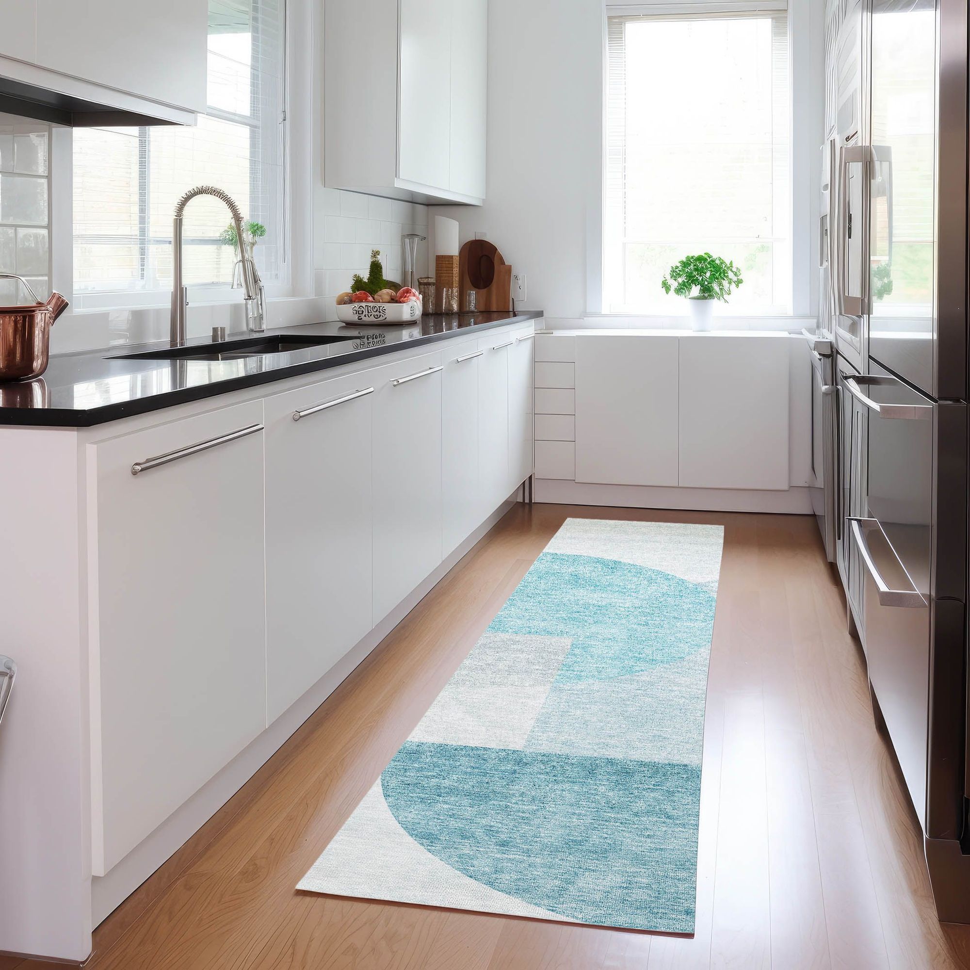 Machine Made ACN678 Teal  Rugs #color_teal 