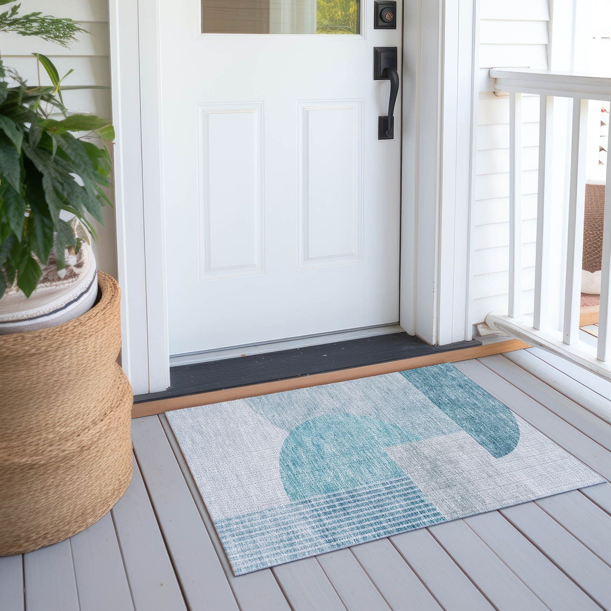 Machine Made ACN678 Teal  Rugs #color_teal 