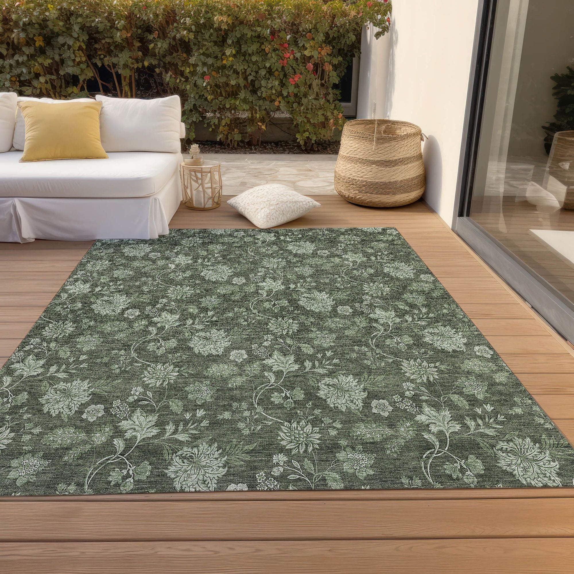 Machine Made ACN680 Olive Green Rugs #color_olive green