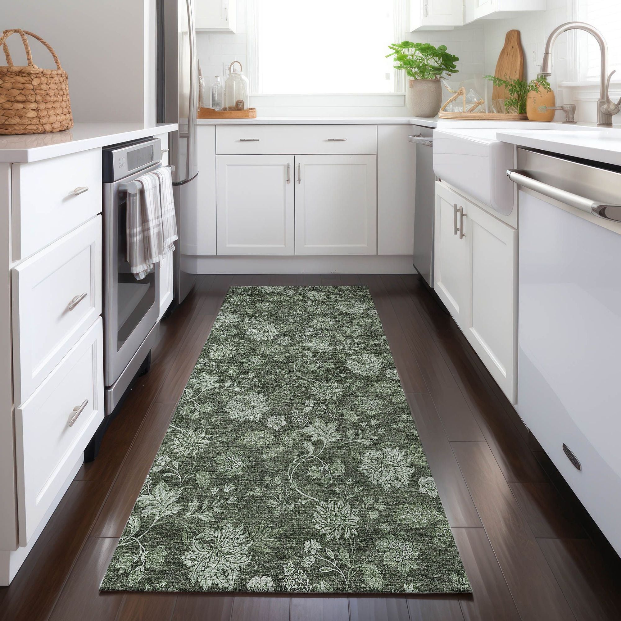 Machine Made ACN680 Olive Green Rugs #color_olive green