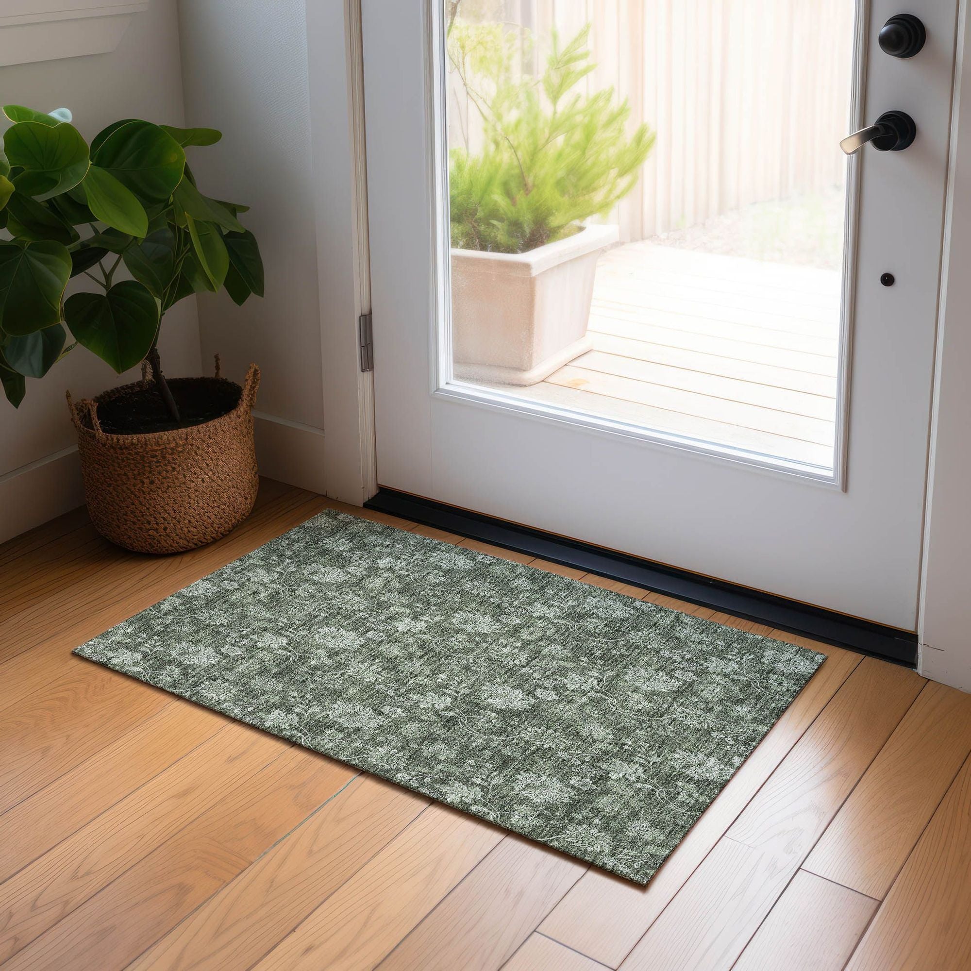 Machine Made ACN680 Olive Green Rugs #color_olive green