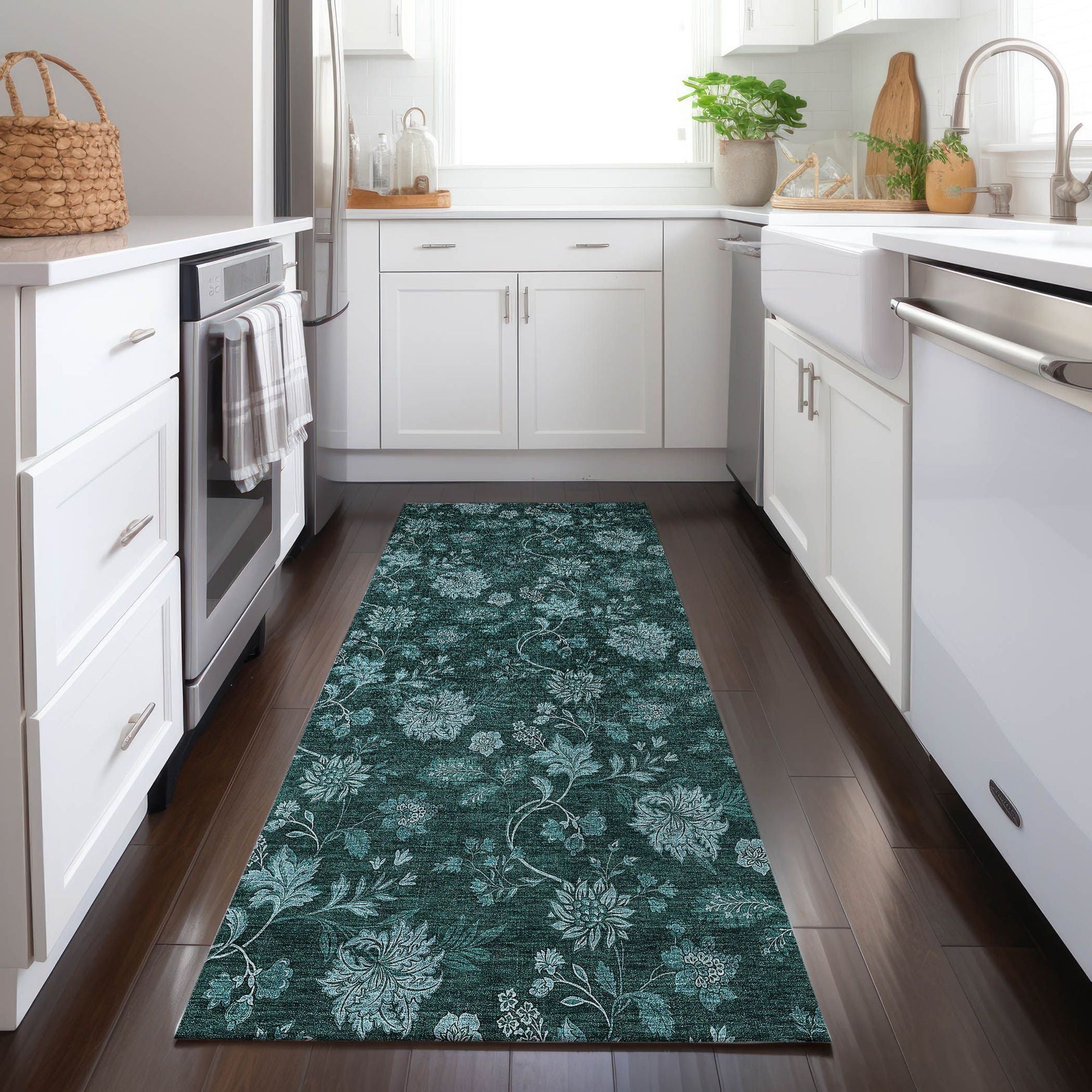 Machine Made ACN680 Teal  Rugs #color_teal 