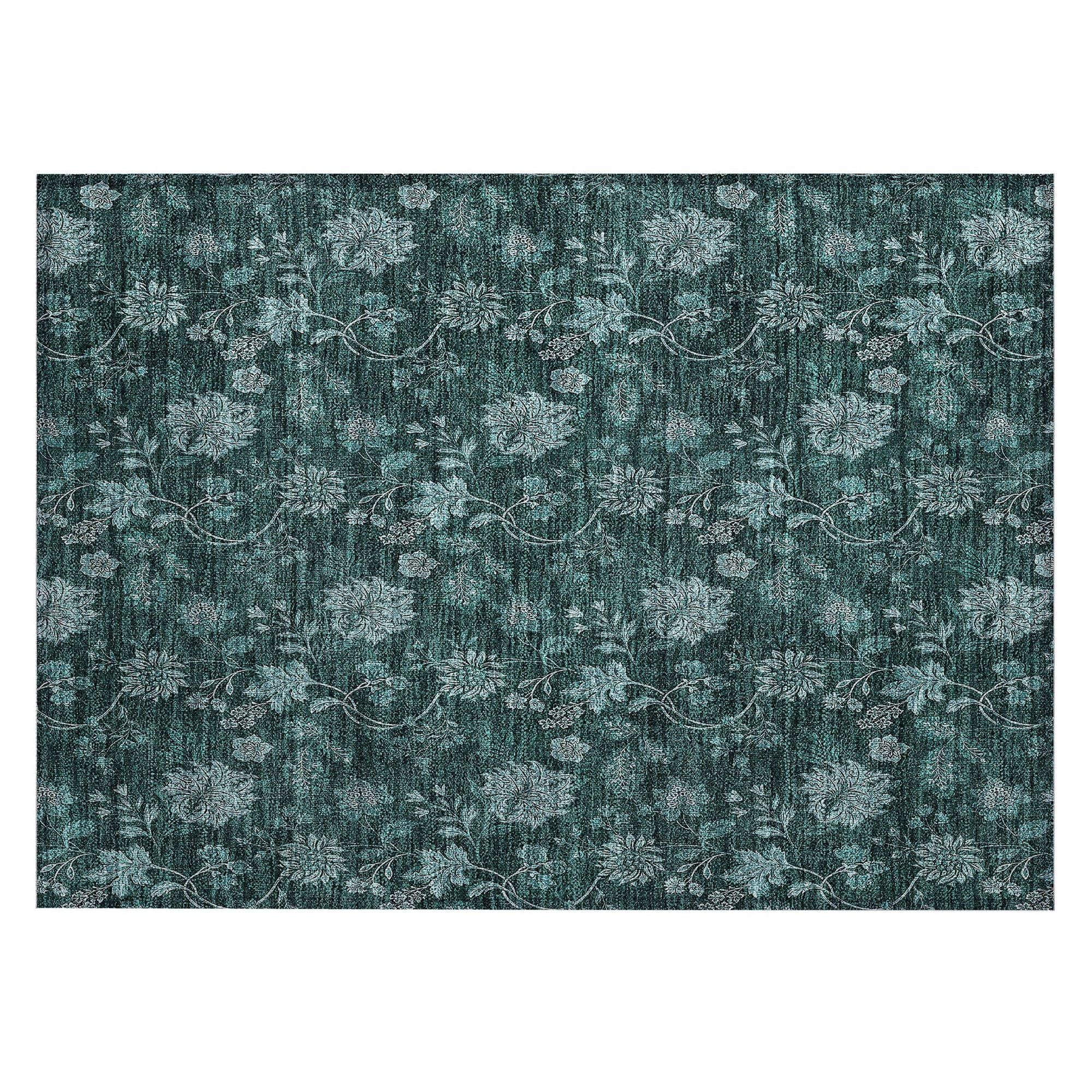 Machine Made ACN680 Teal  Rugs #color_teal 