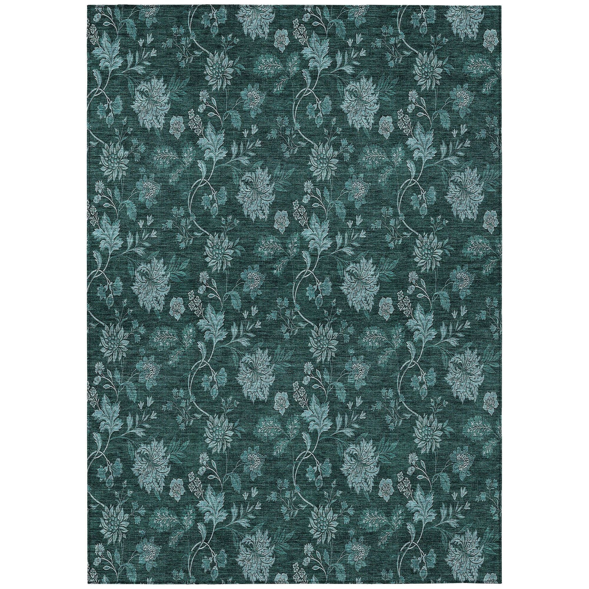 Machine Made ACN680 Teal  Rugs #color_teal 