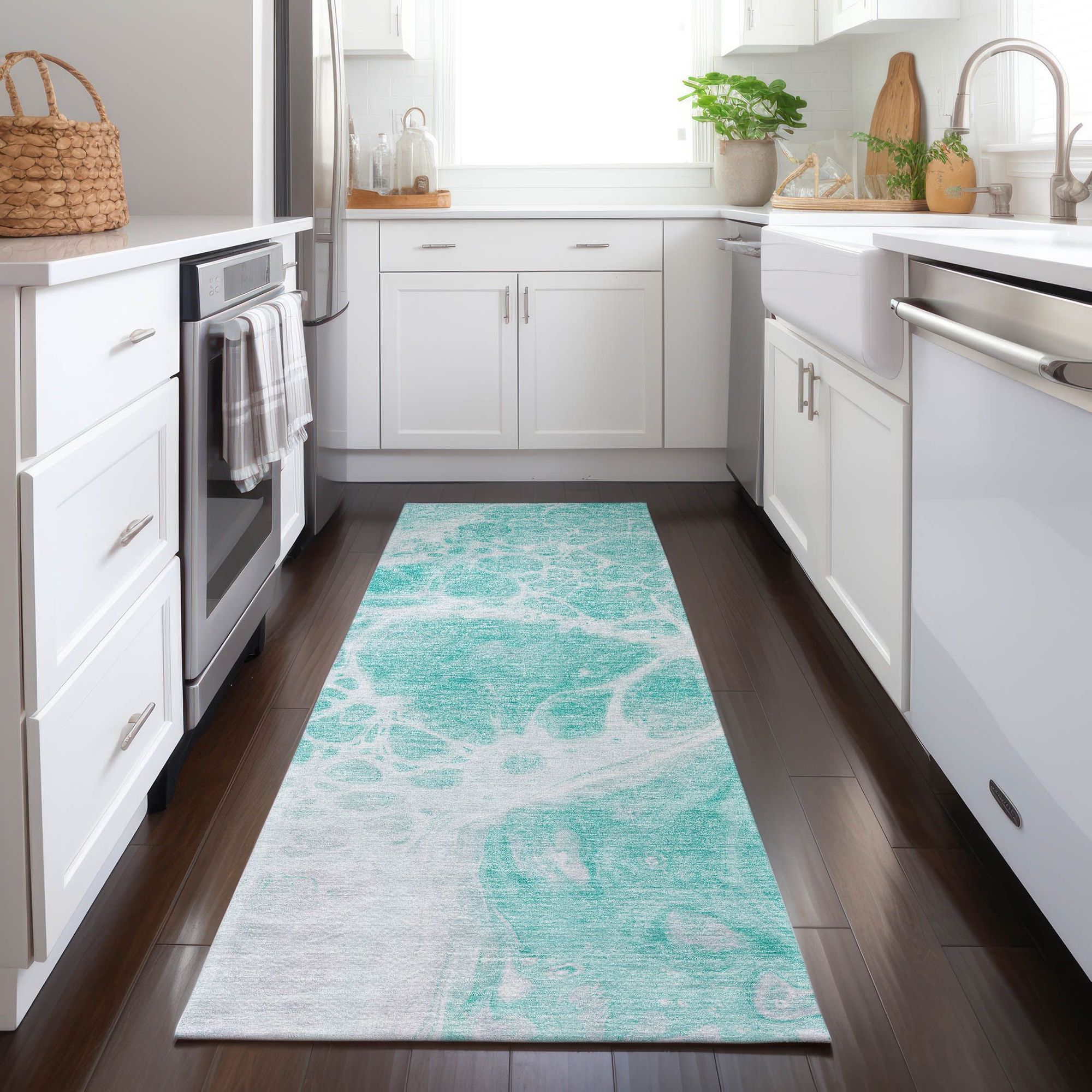 Machine Made ACN682 Aqua Teal Rugs #color_aqua teal