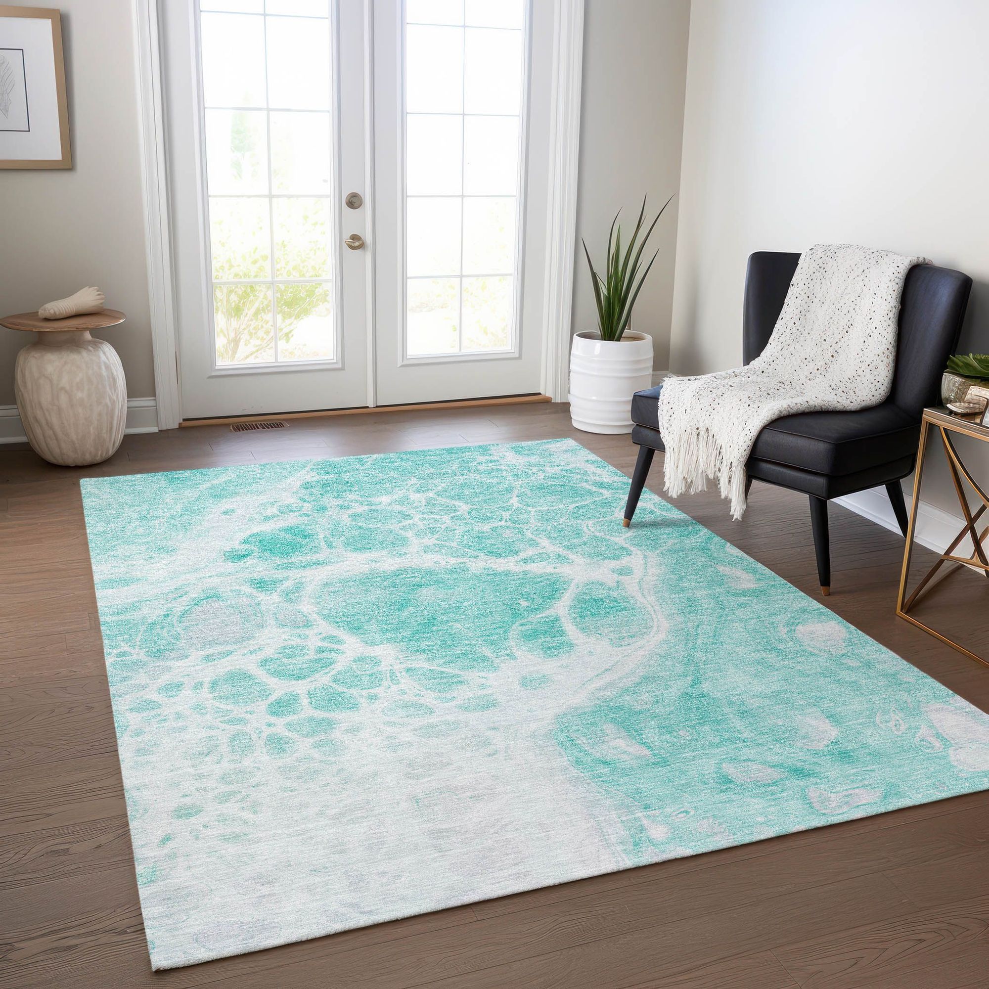 Machine Made ACN682 Aqua Teal Rugs #color_aqua teal