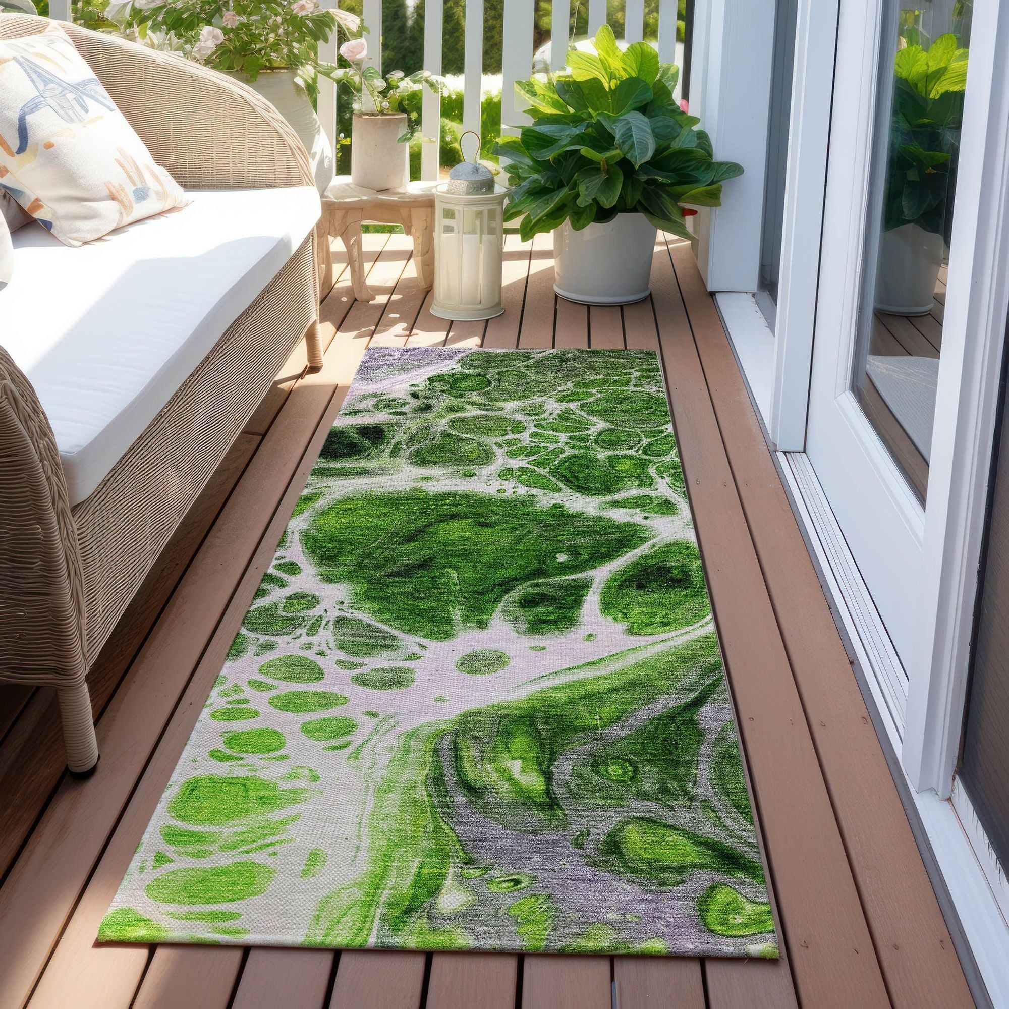 Machine Made ACN682 Lime Green Rugs #color_lime green