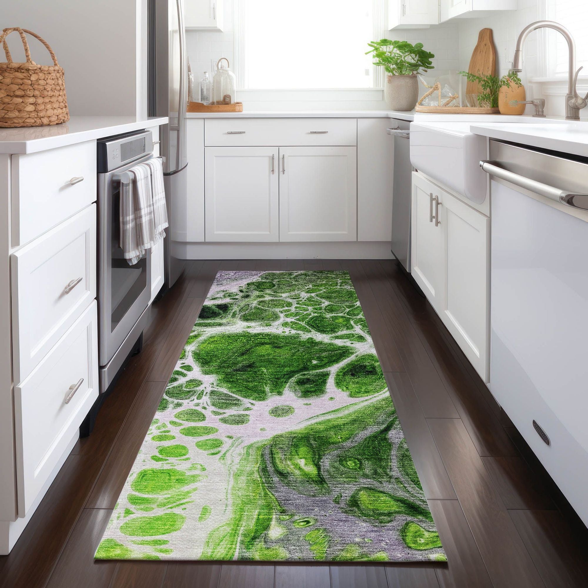 Machine Made ACN682 Lime Green Rugs #color_lime green