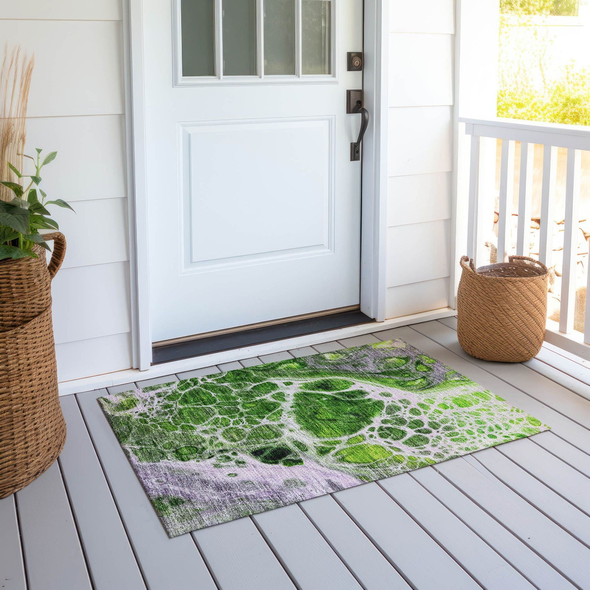 Machine Made ACN682 Lime Green Rugs #color_lime green