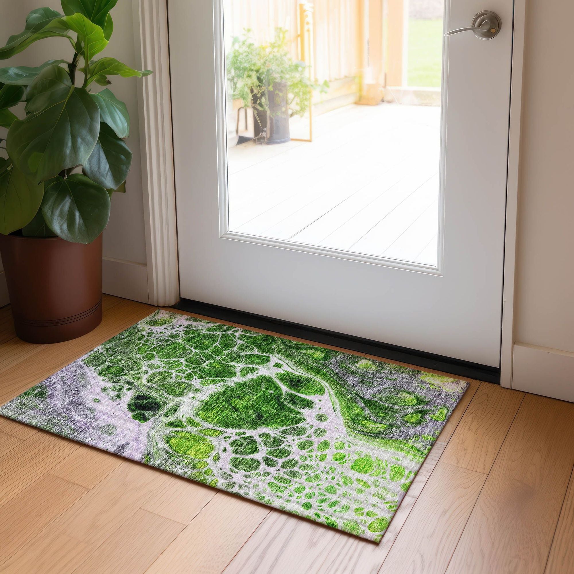 Machine Made ACN682 Lime Green Rugs #color_lime green