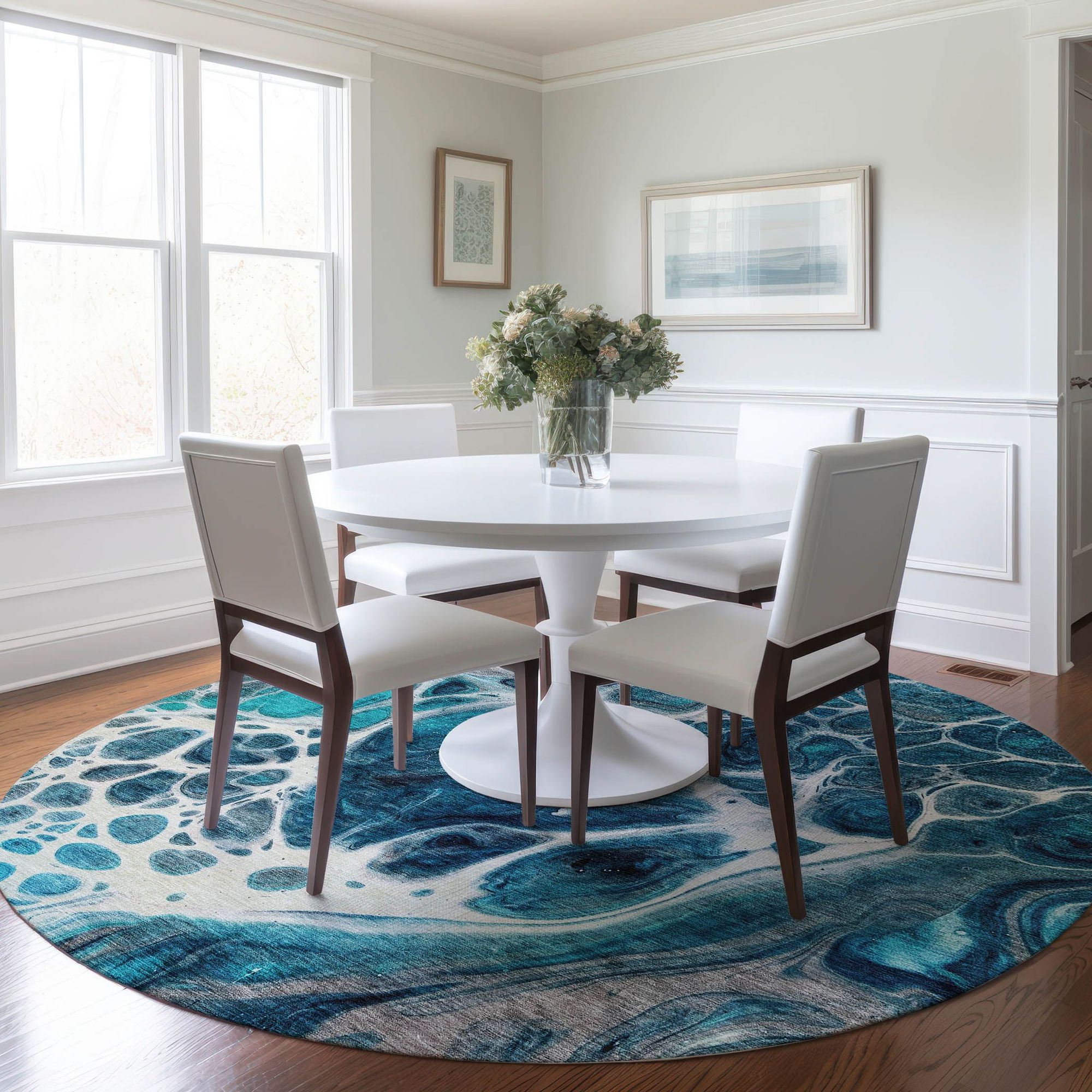 Machine Made ACN682 Teal  Rugs #color_teal 