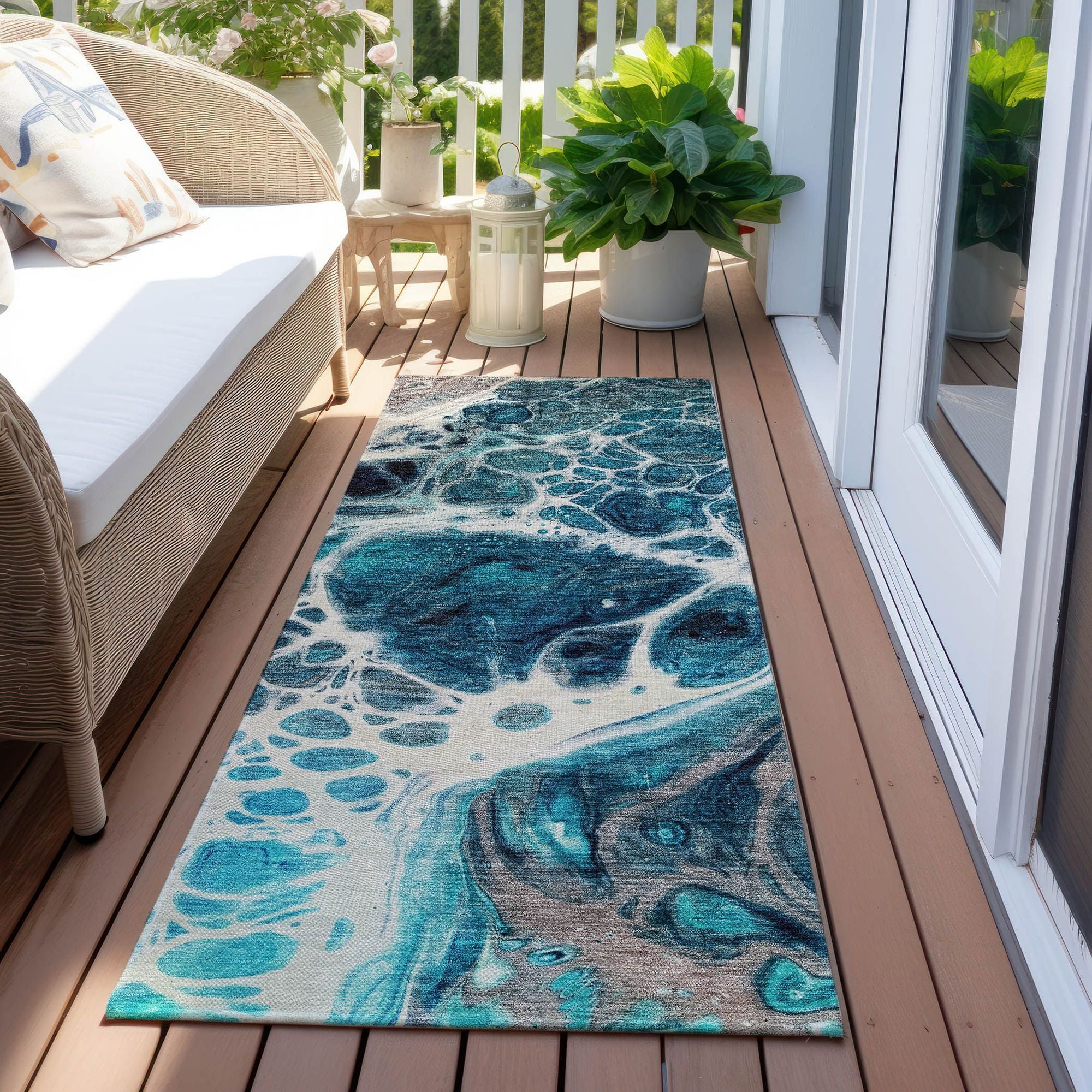 Machine Made ACN682 Teal  Rugs #color_teal 