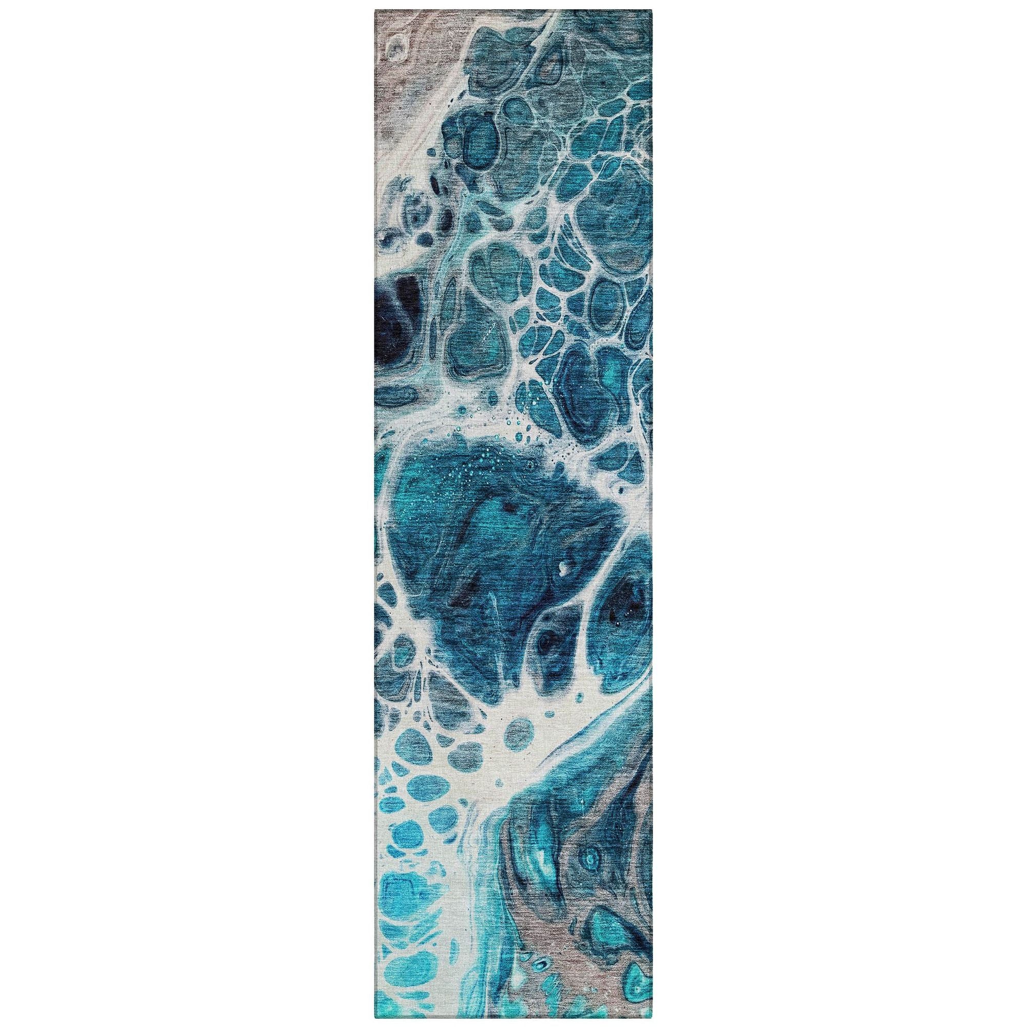 Machine Made ACN682 Teal  Rugs #color_teal 