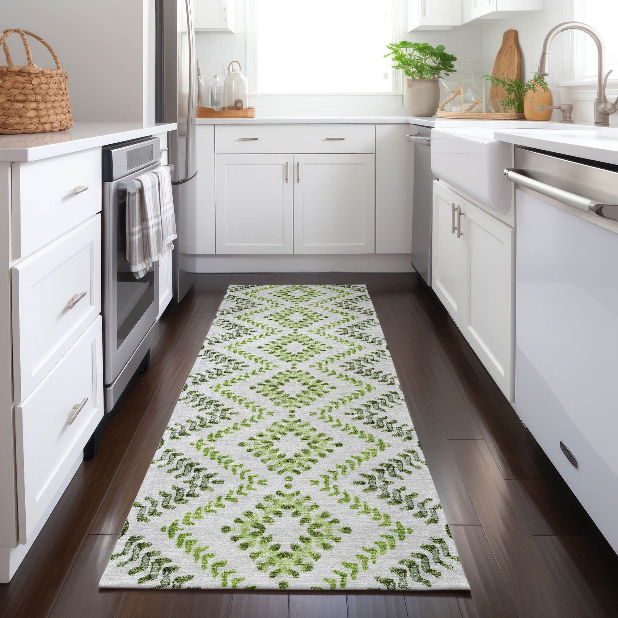 Machine Made ACN684 Aloe Green Rugs #color_aloe green