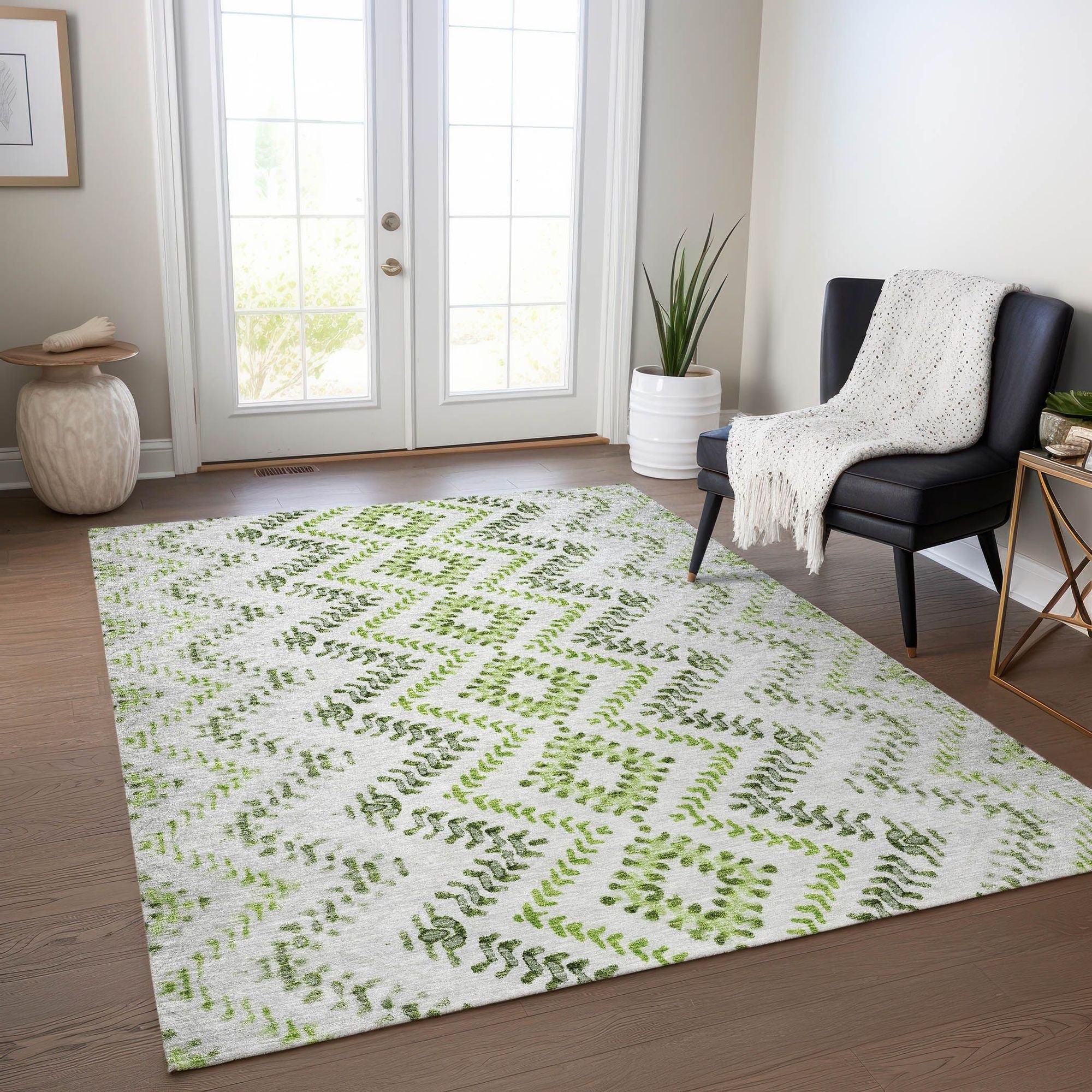 Machine Made ACN684 Aloe Green Rugs #color_aloe green