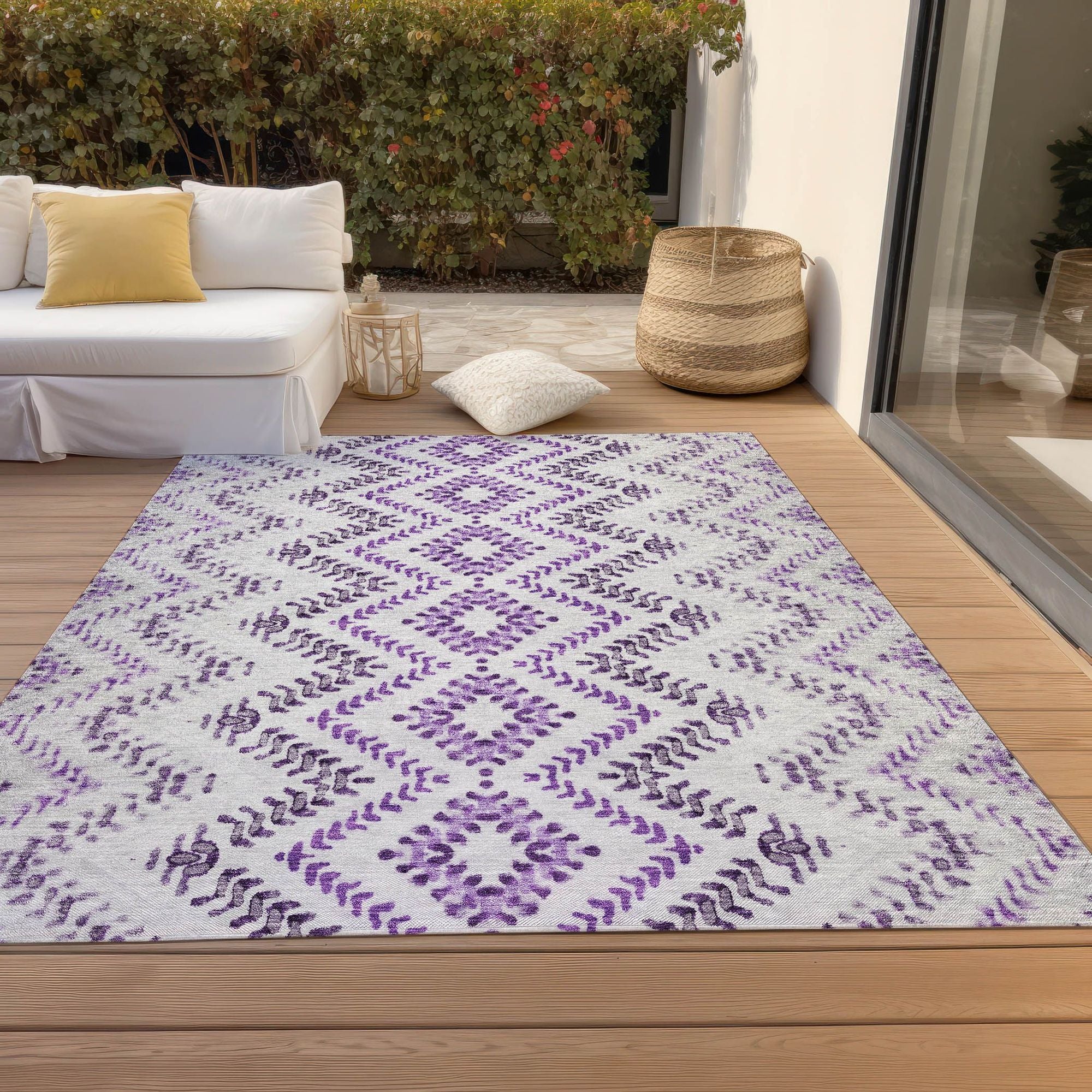 Machine Made ACN684 Purple  Rugs #color_purple 