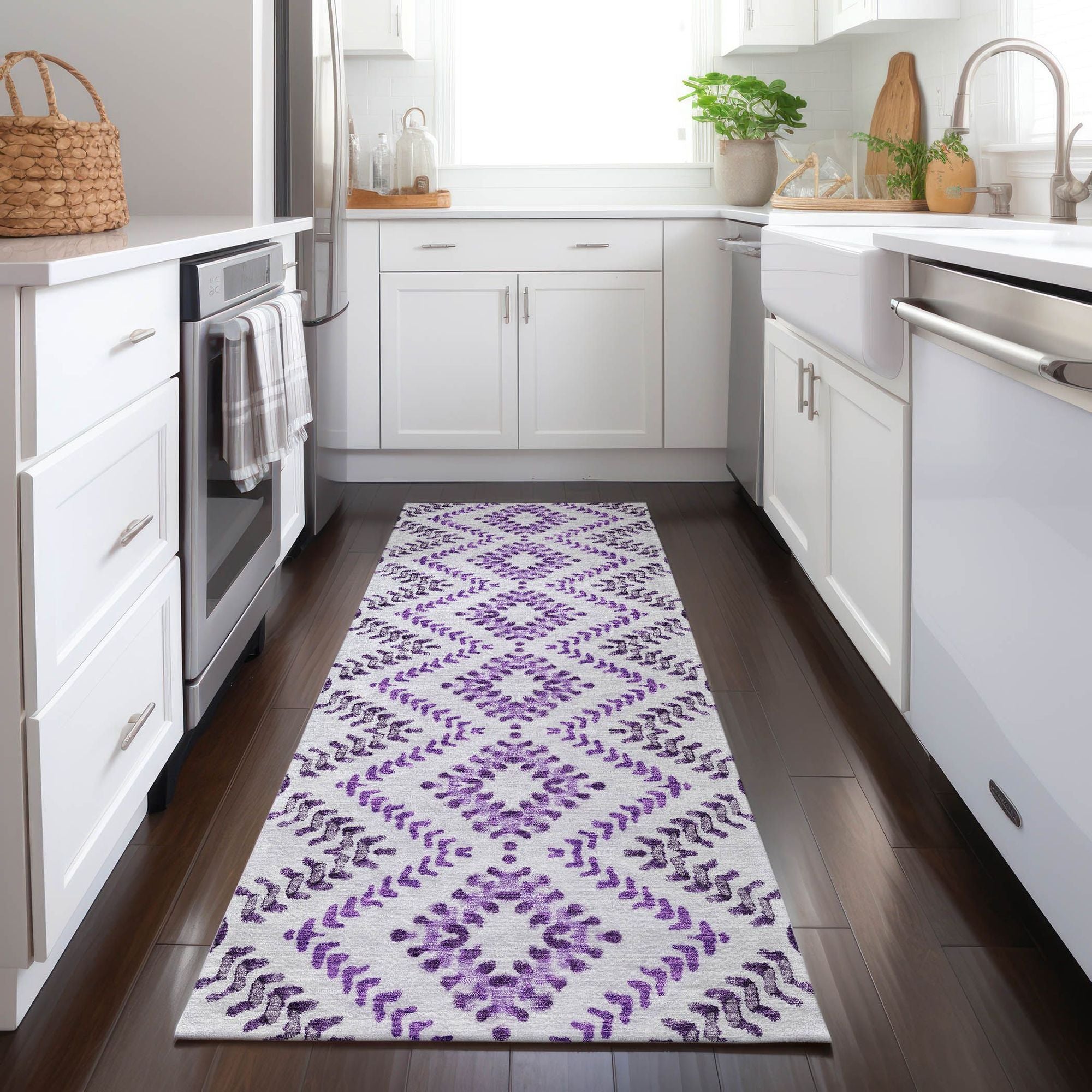 Machine Made ACN684 Purple  Rugs #color_purple 