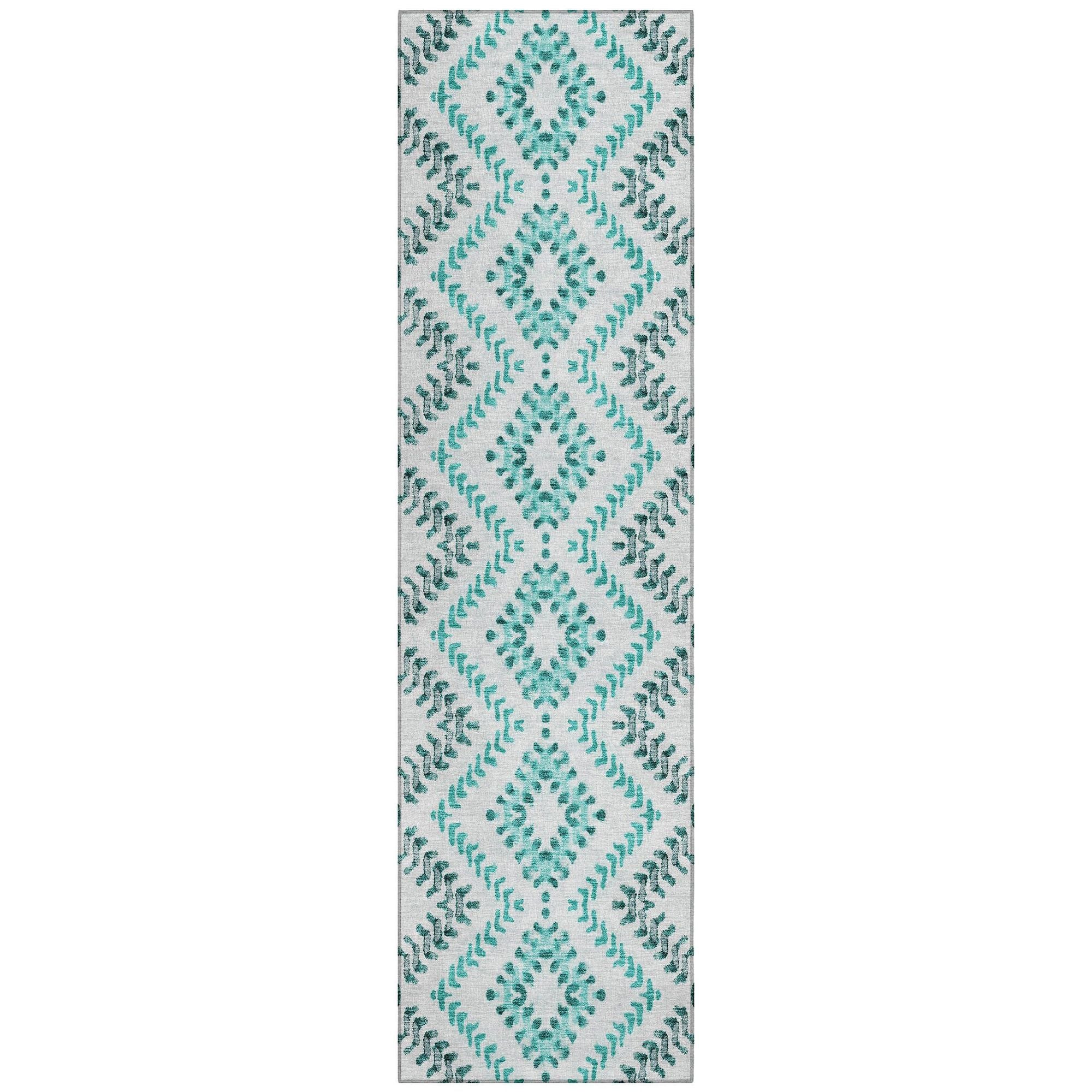 Machine Made ACN684 Teal  Rugs #color_teal 